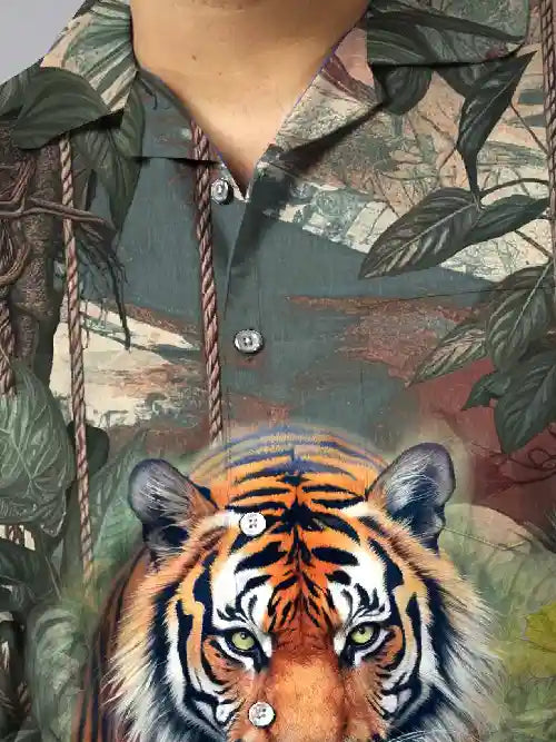 The Jungle King Digital Printed Plus Size Men’s Full Co-ord Set