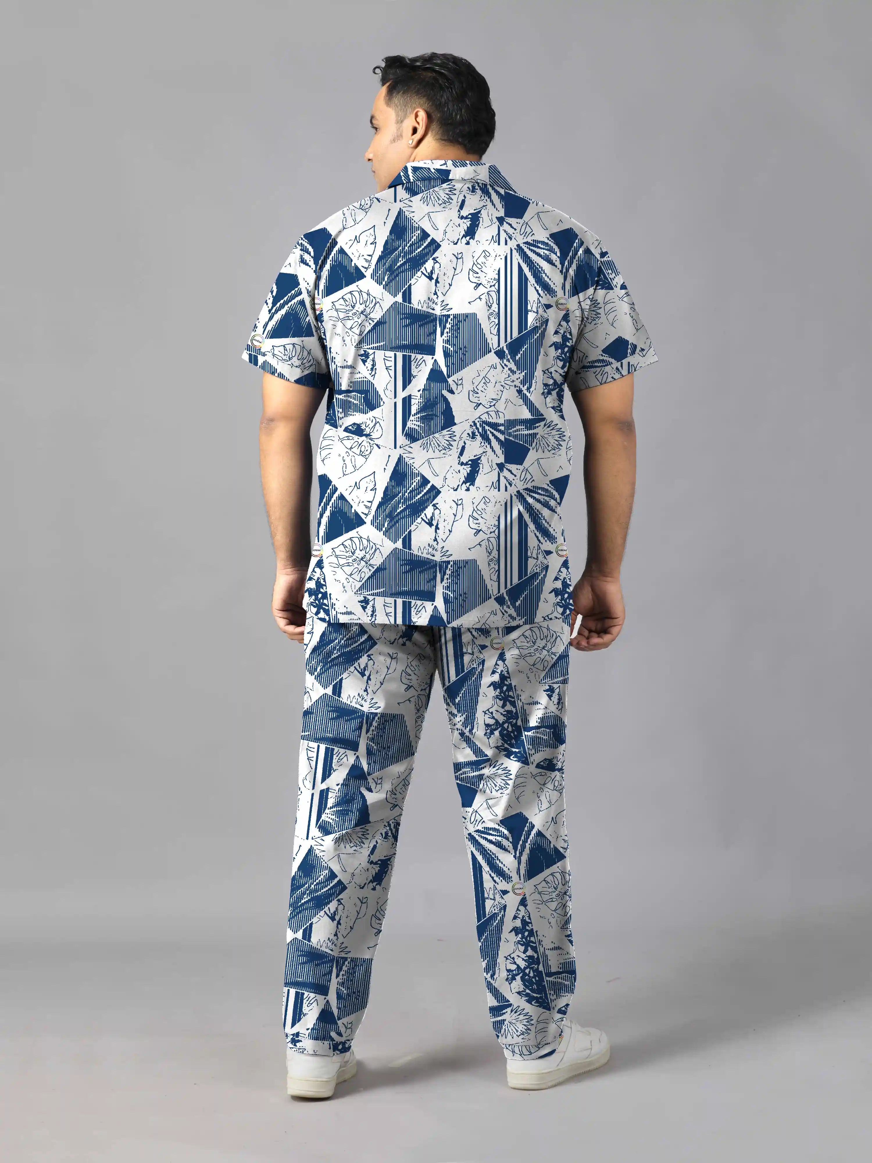 American Motifs Digital Printed Plus Size Men's Full Co-Ord Set