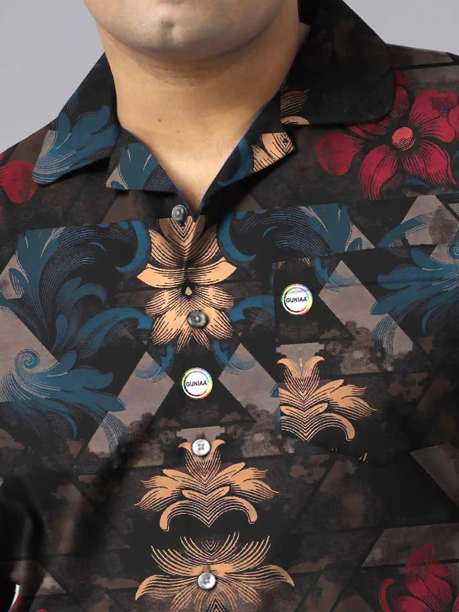 Baroque Style Digital Printed Plus Size Men's Full Co-Ord Set