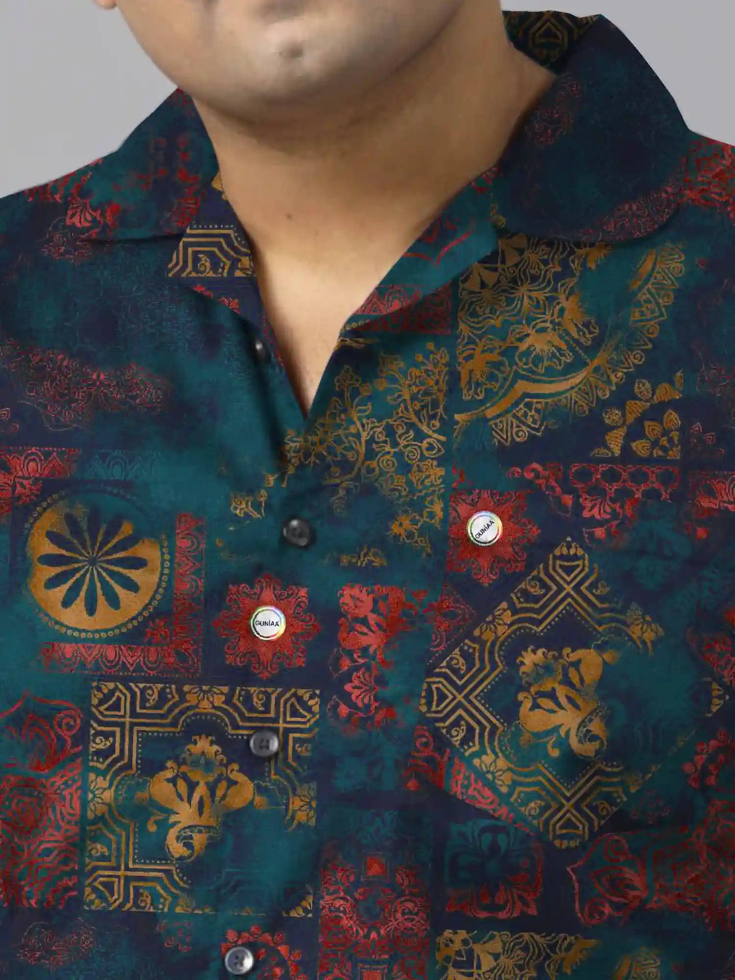 Mandala Pattern Digital Printed Plus Size Men's Full Co-Ord Set