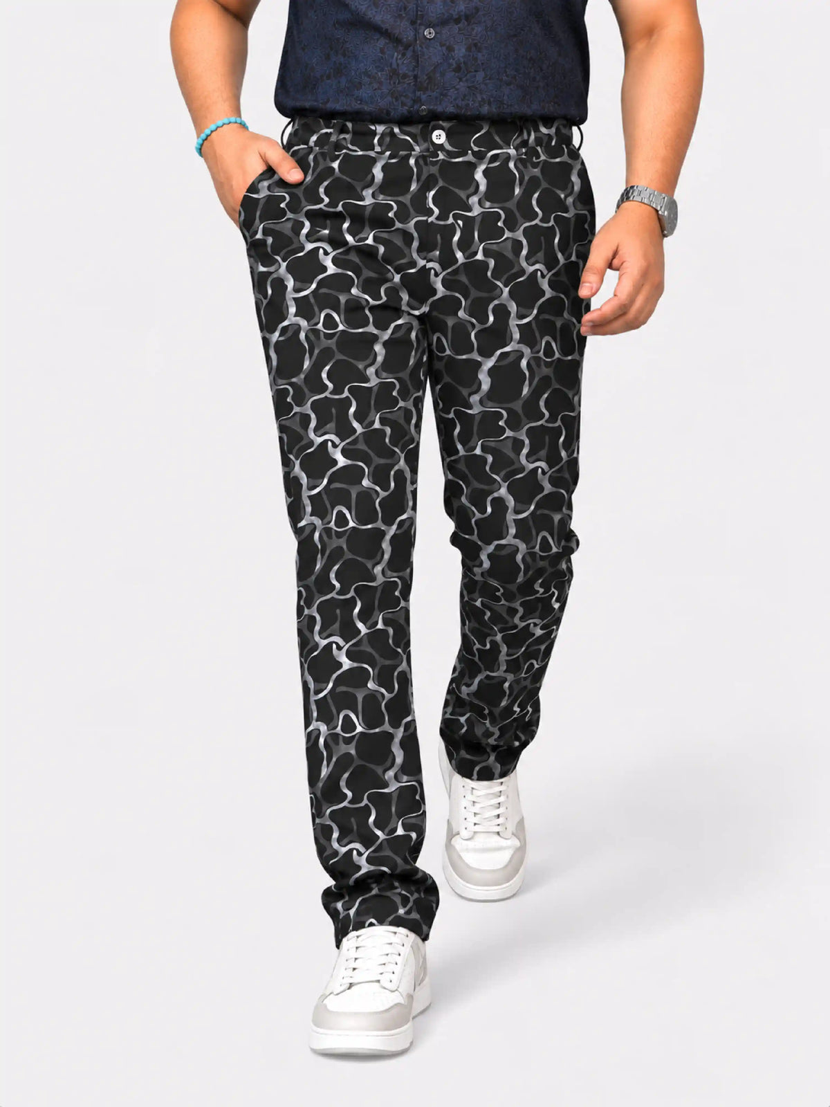 Liquid Camo Digital Printed Twill Lycra Men's Plus Size Full Pant