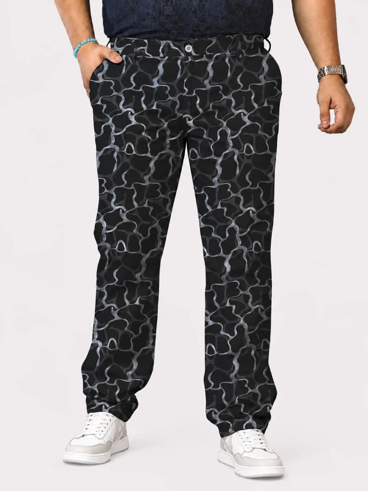 Liquid Camo Digital Printed Twill Lycra Men's Plus Size Full Pant