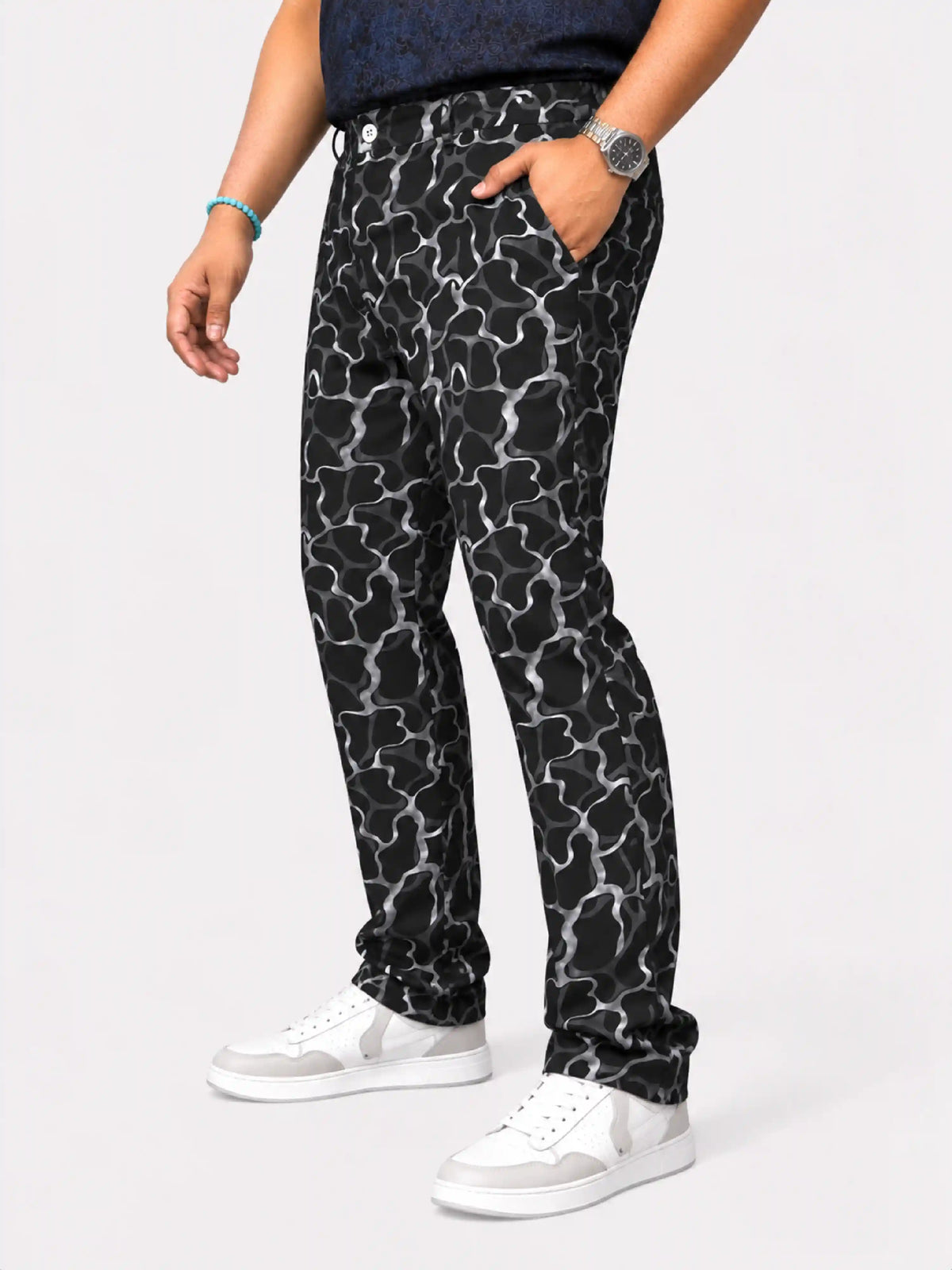 Liquid Camo Digital Printed Twill Lycra Men's Plus Size Full Pant