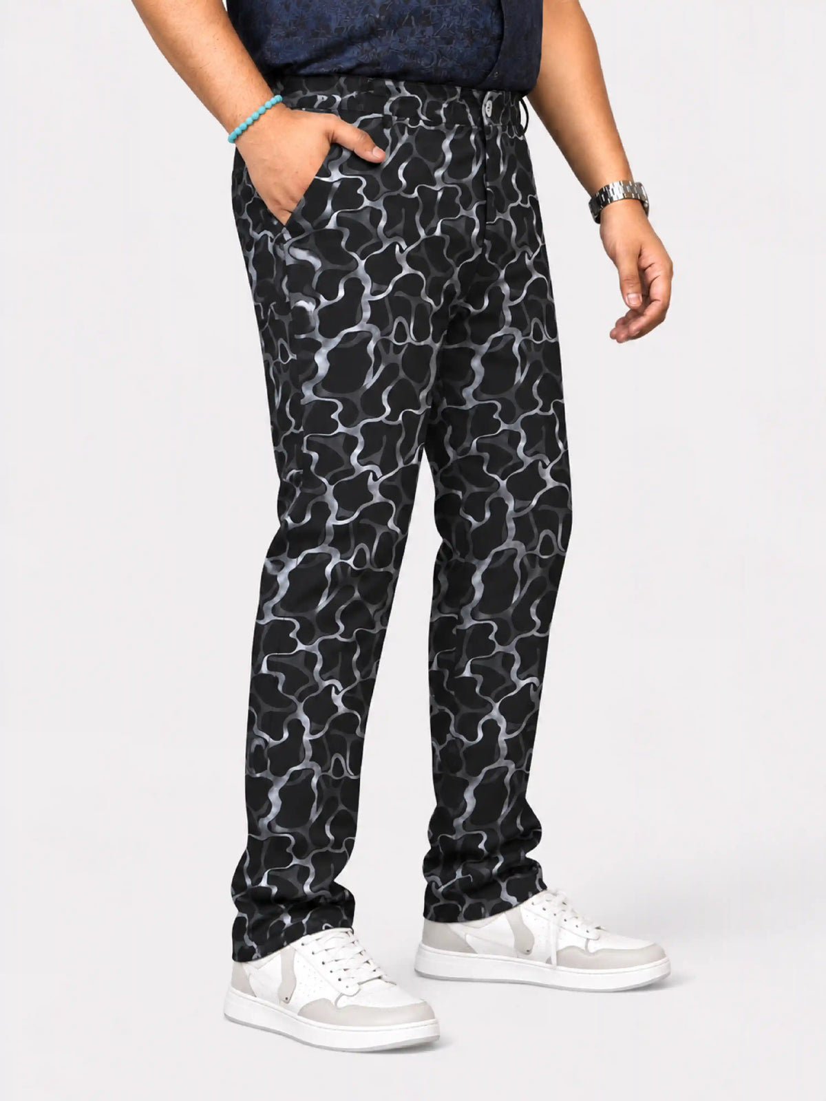 Liquid Camo Digital Printed Twill Lycra Men's Plus Size Full Pant