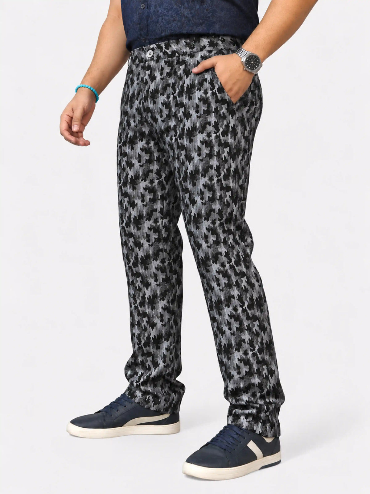 Signal Camo Digital Printed Twill Lycra Men's Plus Size Full Pant