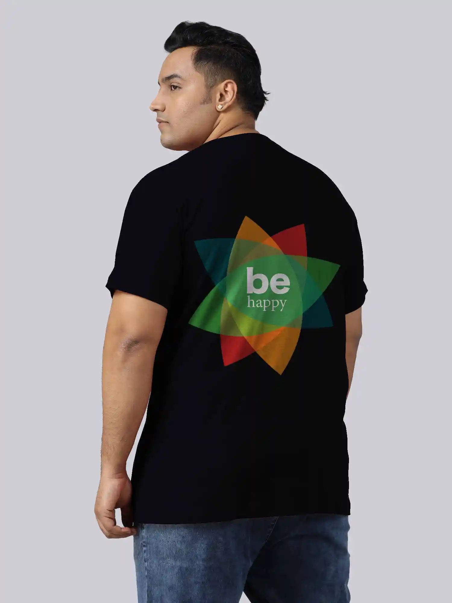 Be Happy Digital Printed Plus Size T-shirt