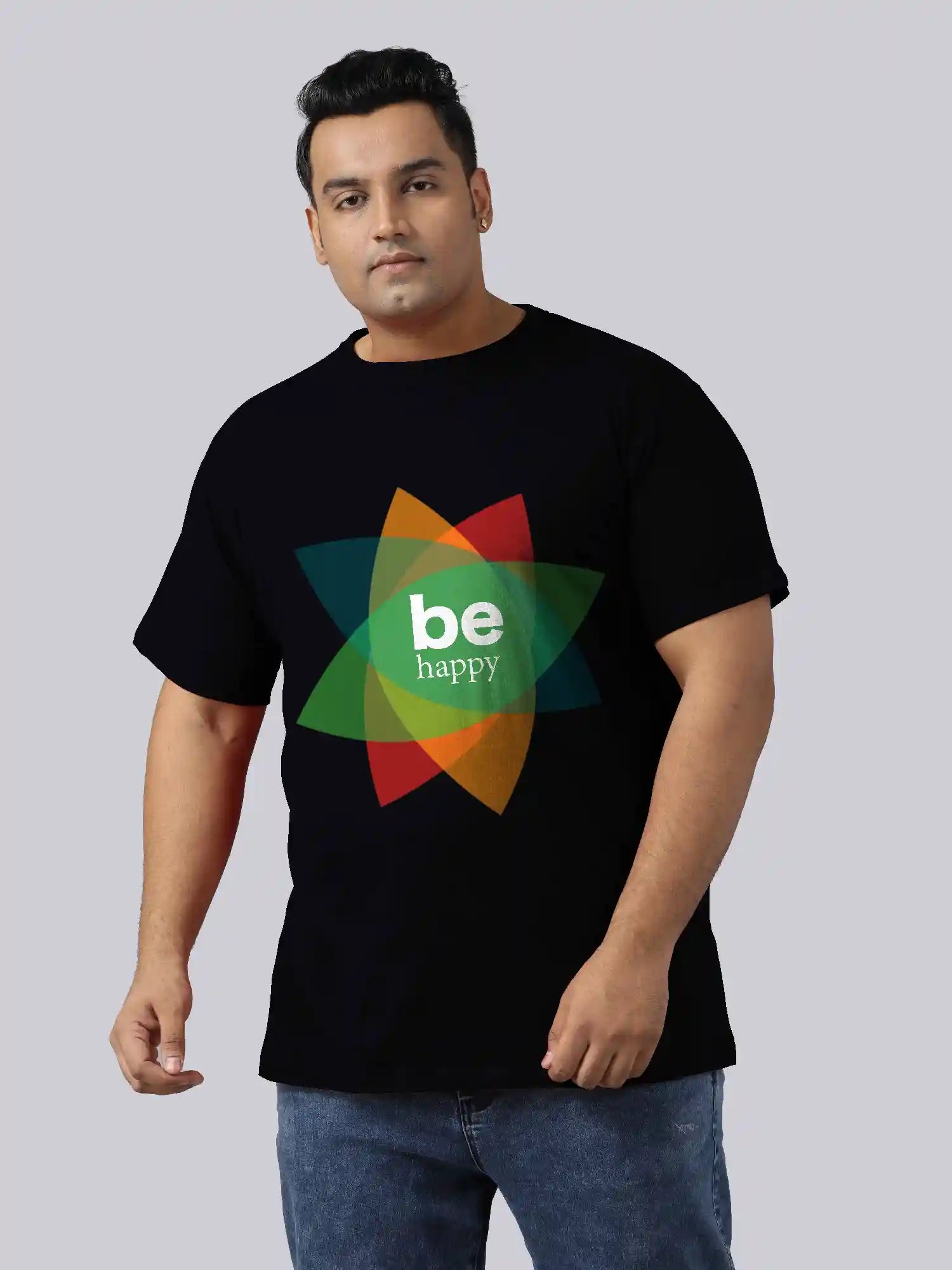 Be Happy Digital Printed Plus Size T-shirt