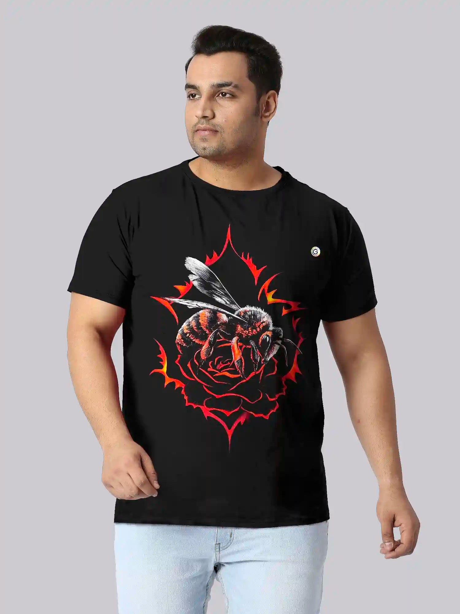 Honey Bee Digital Printed Plus Size T-shirt