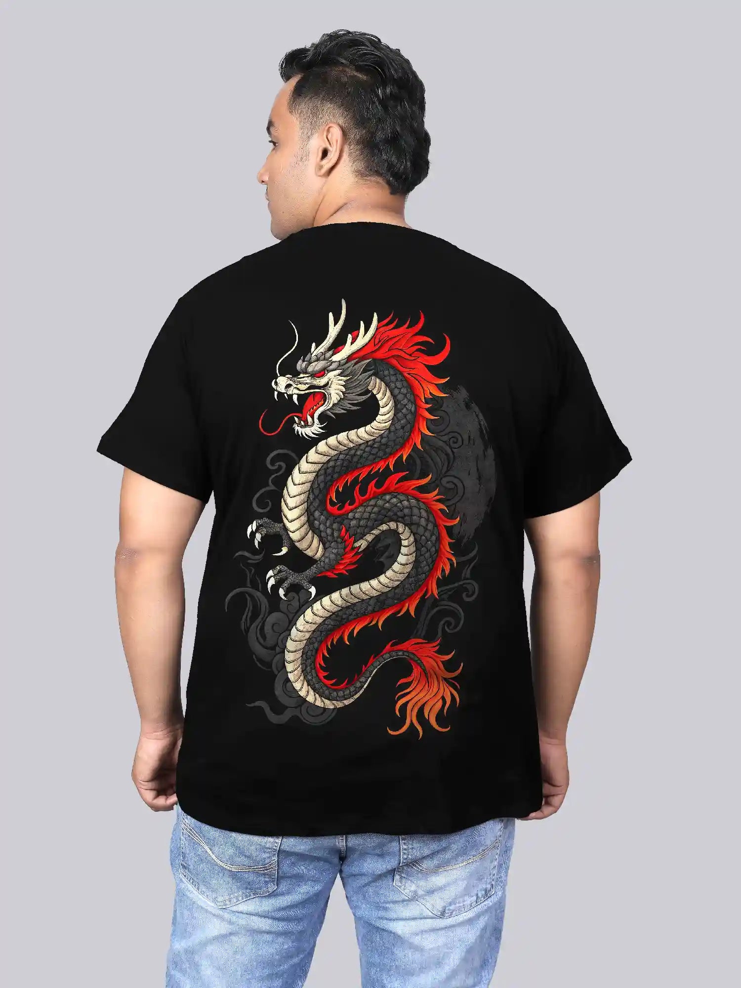 Red Dragon Digital Printed Plus Size T-shirt