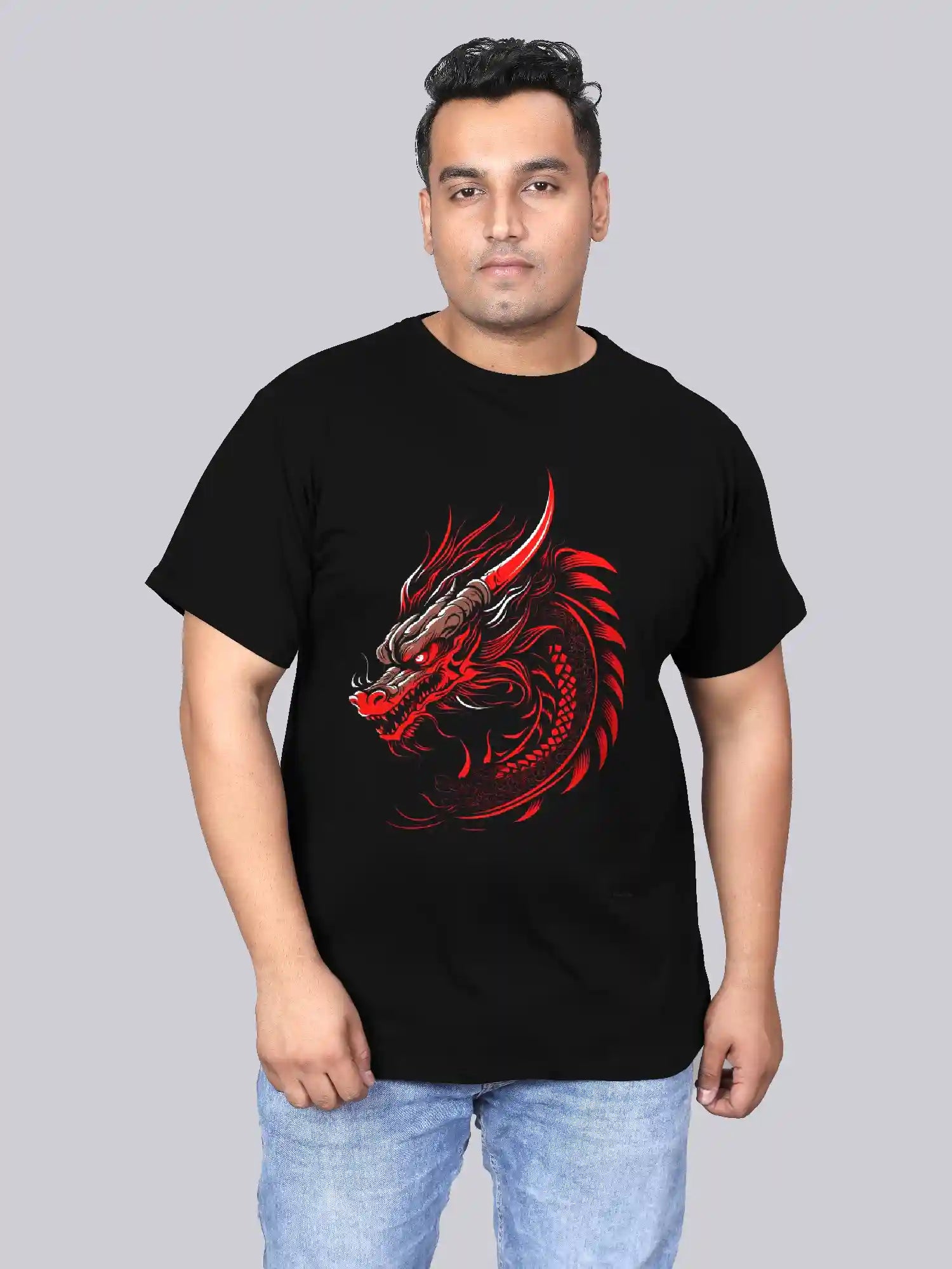 Red Dragon Digital Printed Plus Size T-shirt