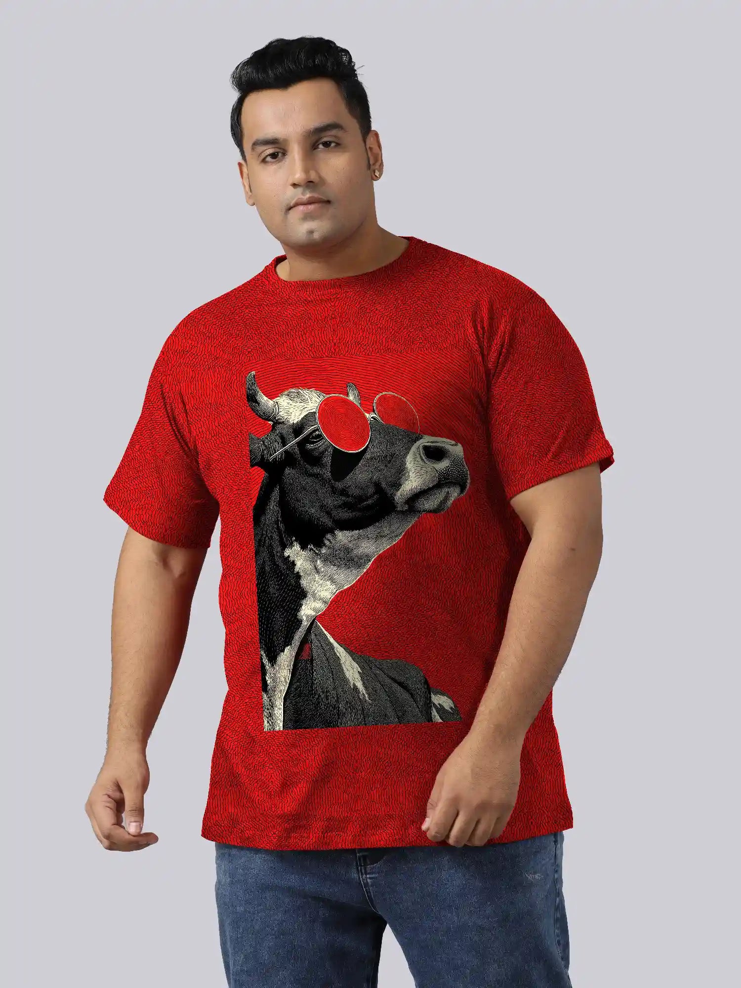 Cow Digital Printed Plus Size T-shirt