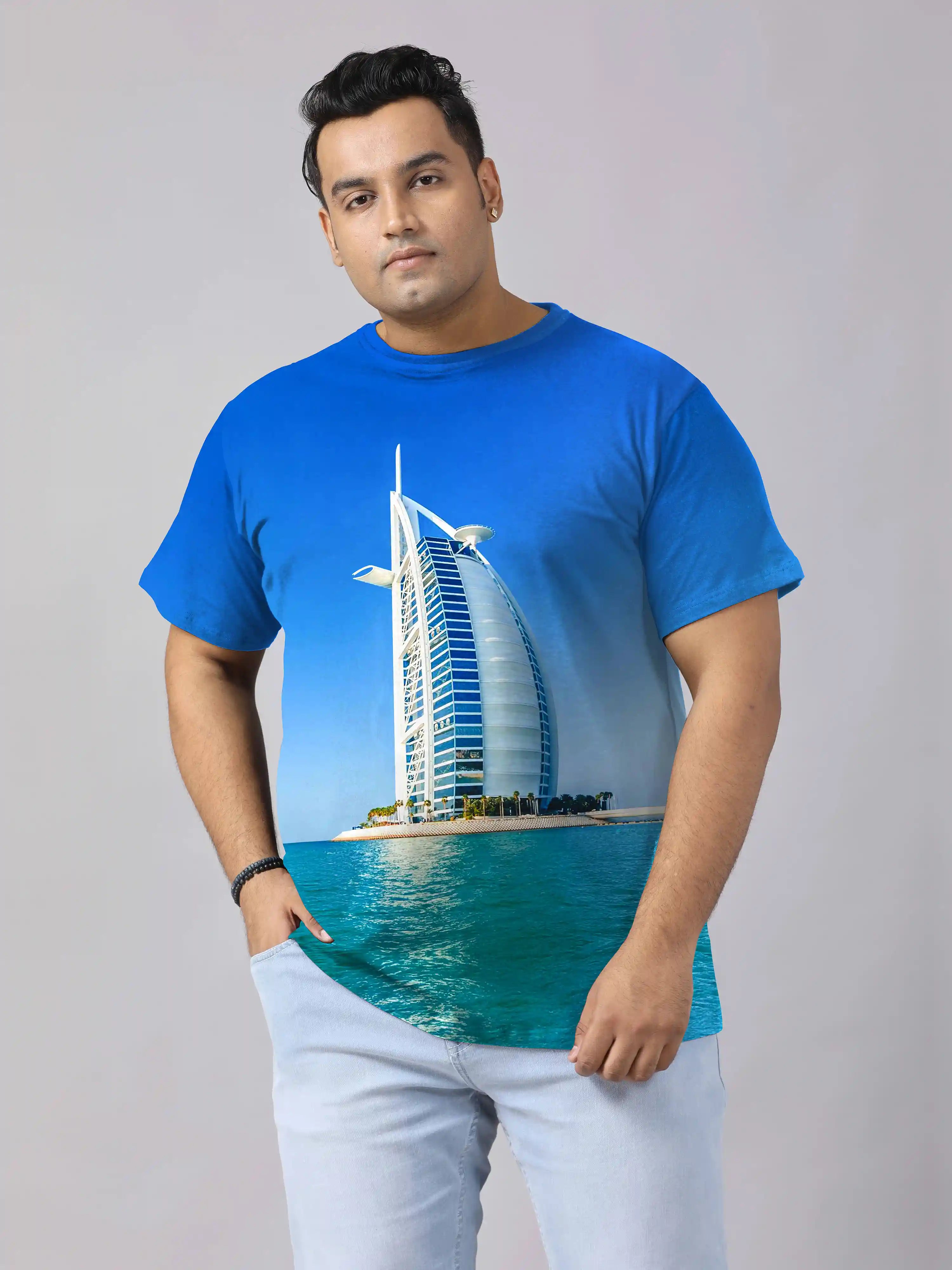 Burj Al Arab Jumeirah Digital Printed Plus Size T-shirt