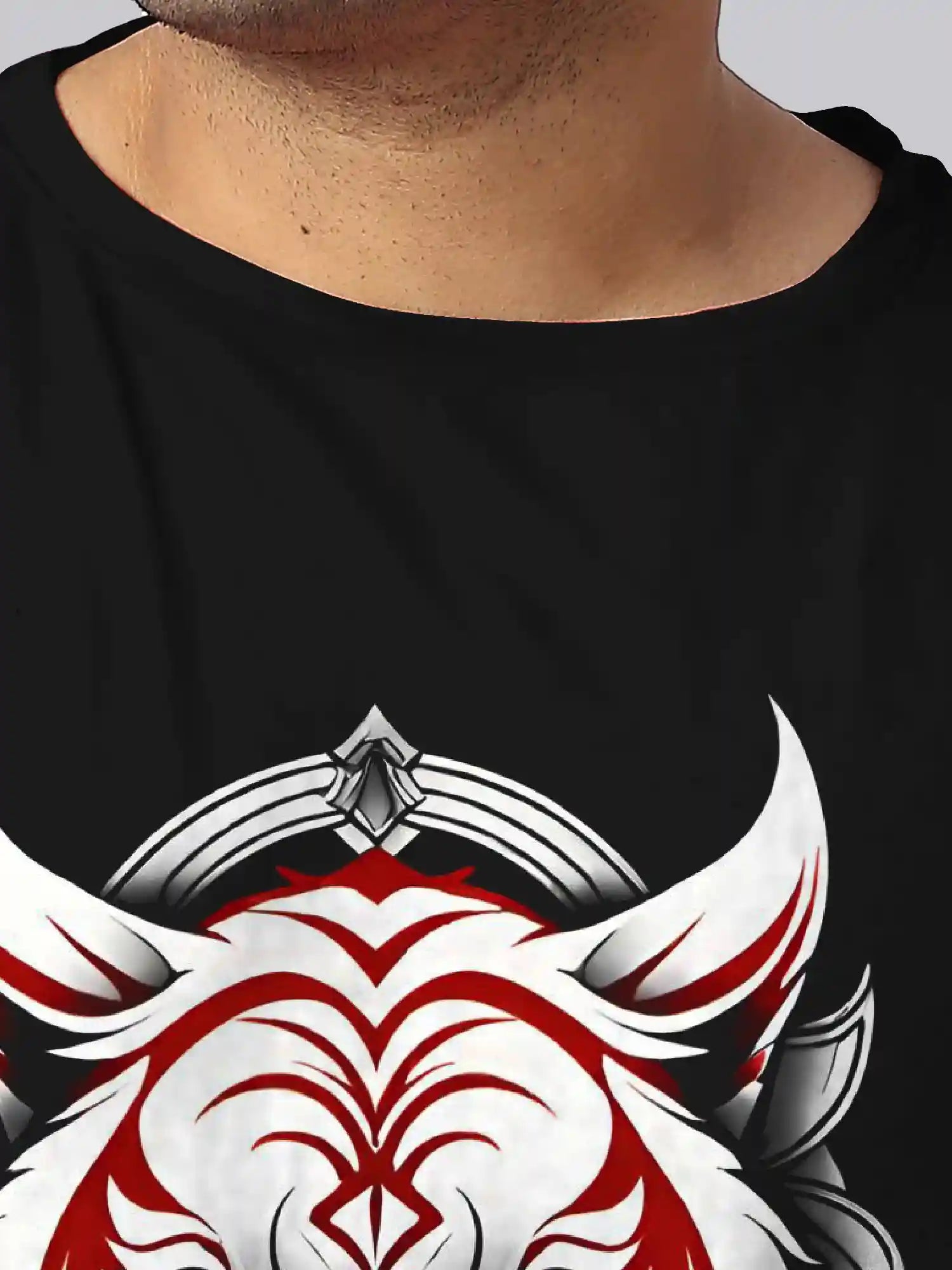 White Tiger Head Digital Printed Plus Size T-shirt