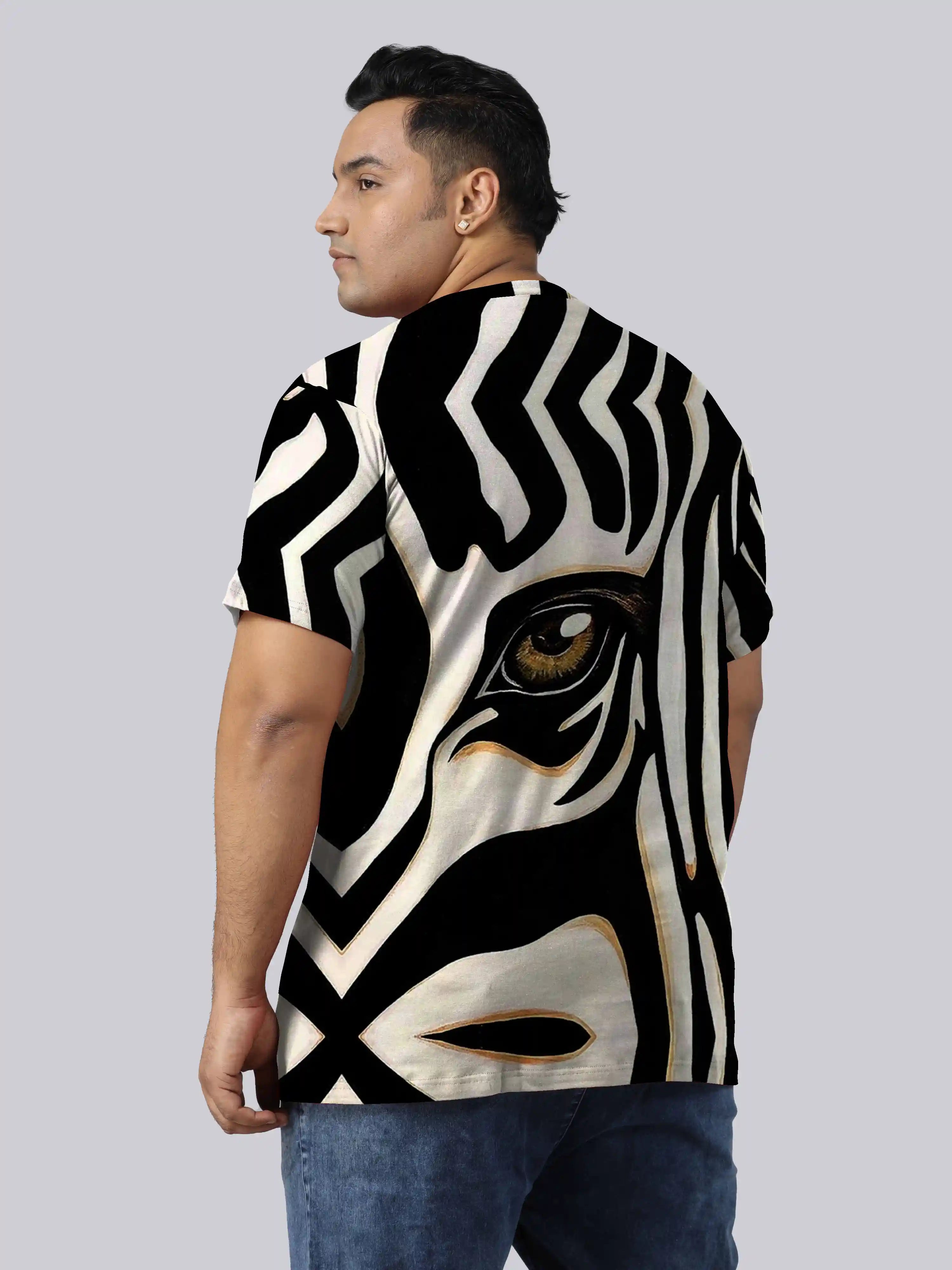 Zebra Eye Digital Printed Plus Size T-shirt