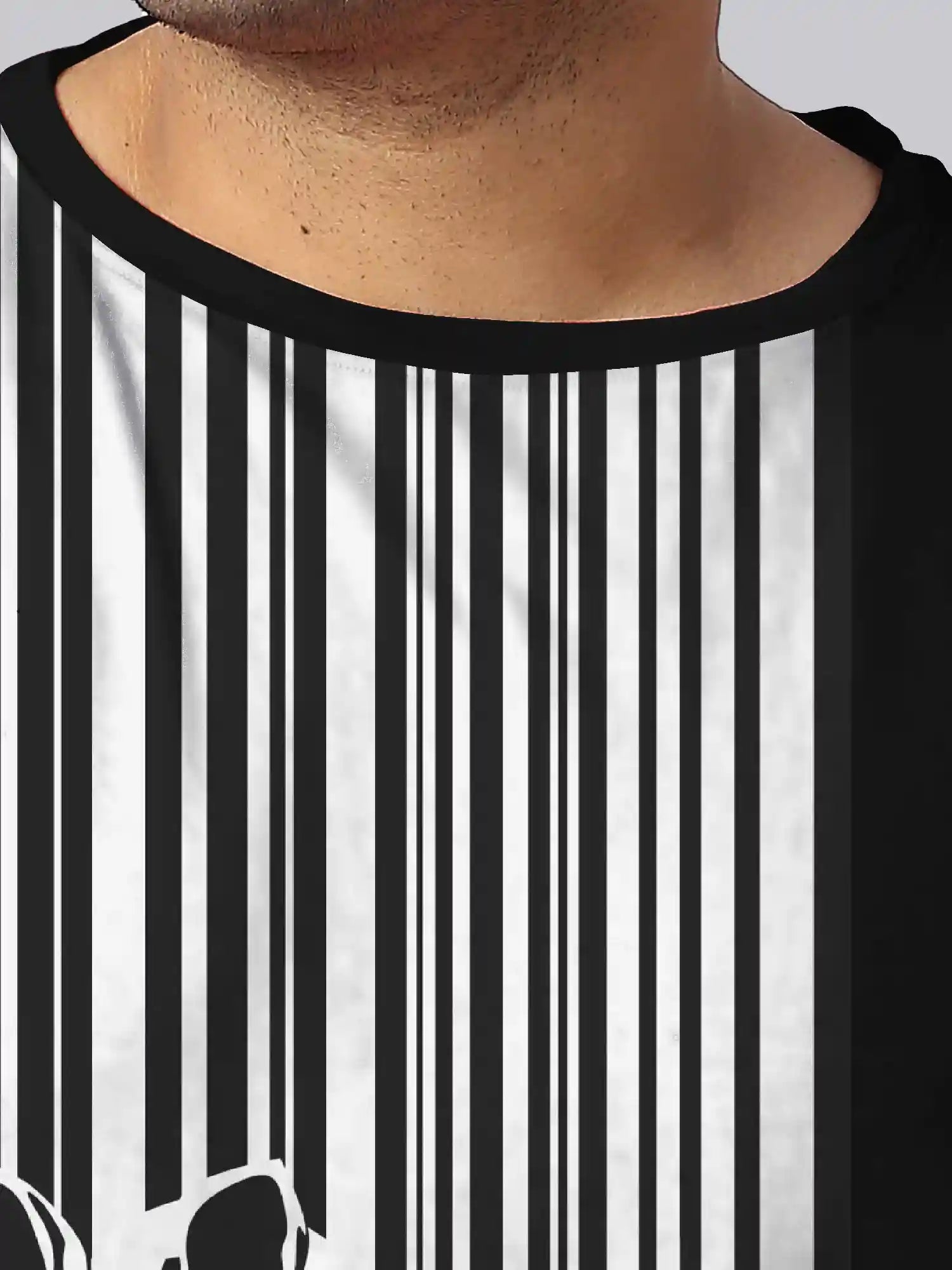 Zebra Line Digital Printed Plus Size T-shirt