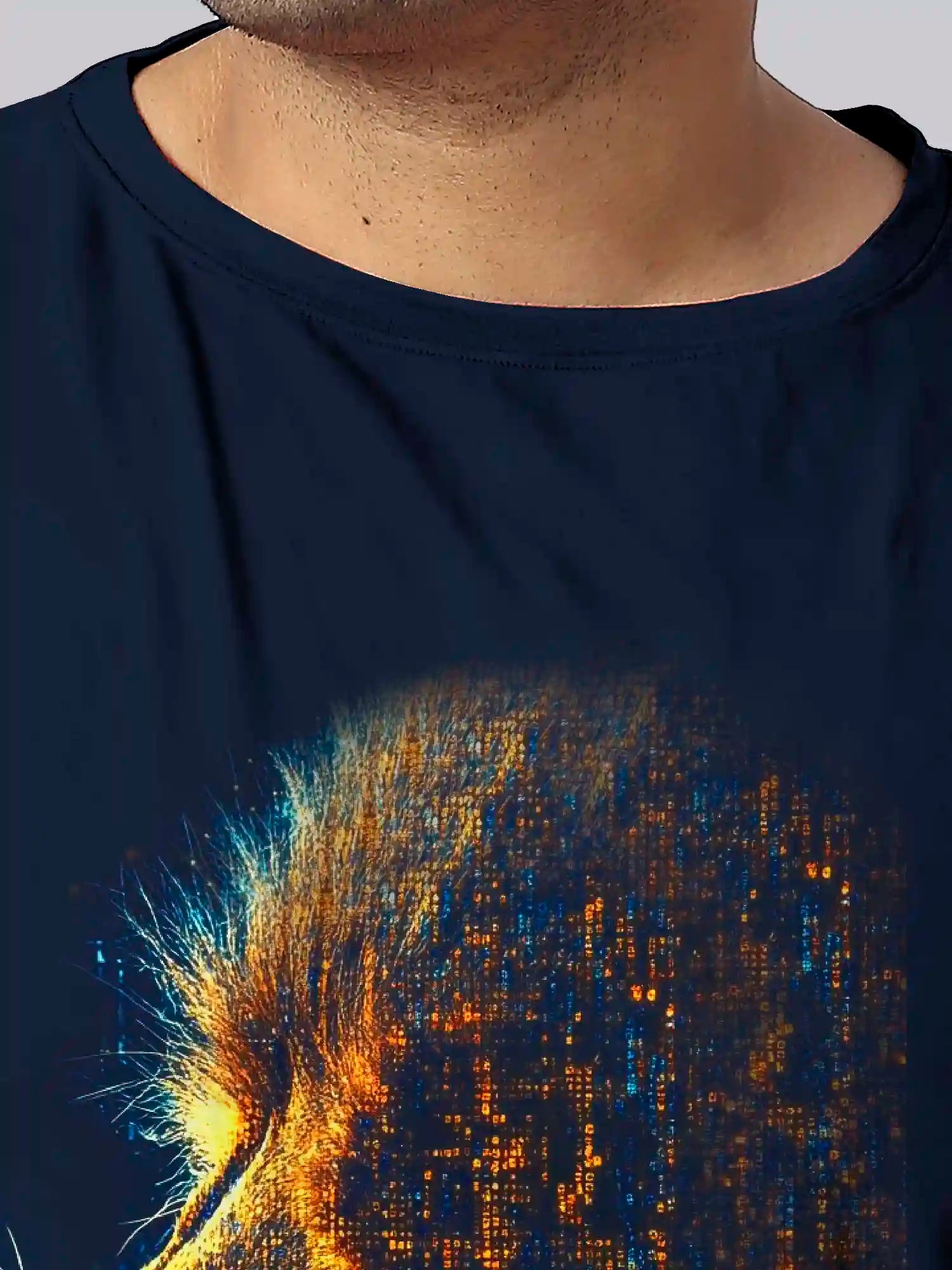 Head of a Lion Digital Printed Plus Size T-shirt