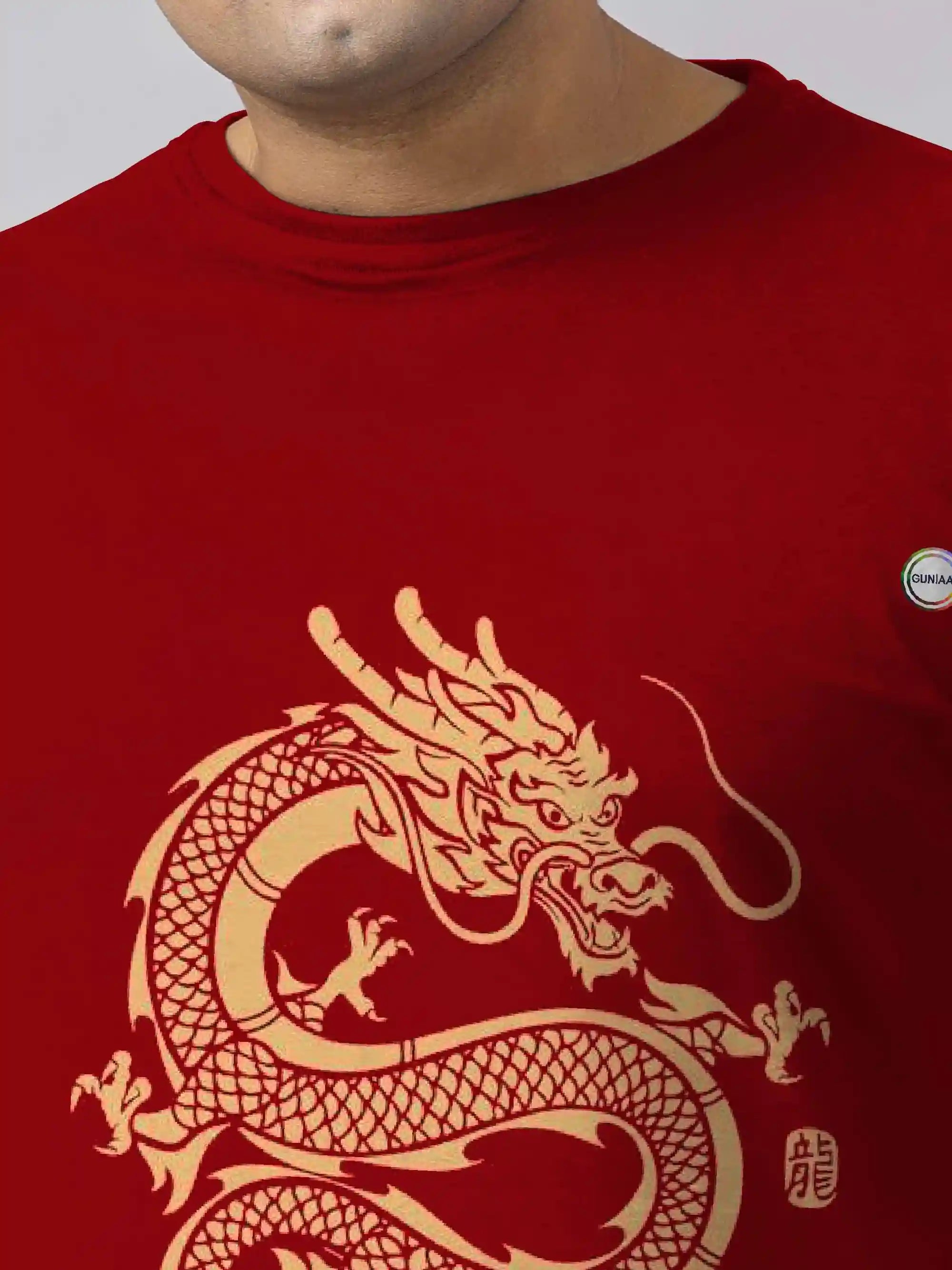Chinese Dragon Digital Printed Plus Size T-shirt