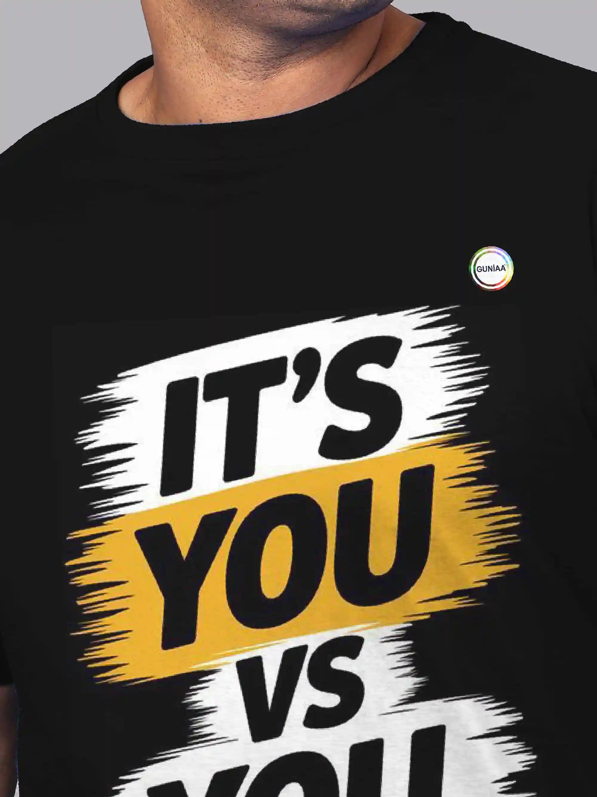 Have Good Day Black Digital Printed Plus Size T-shirt
