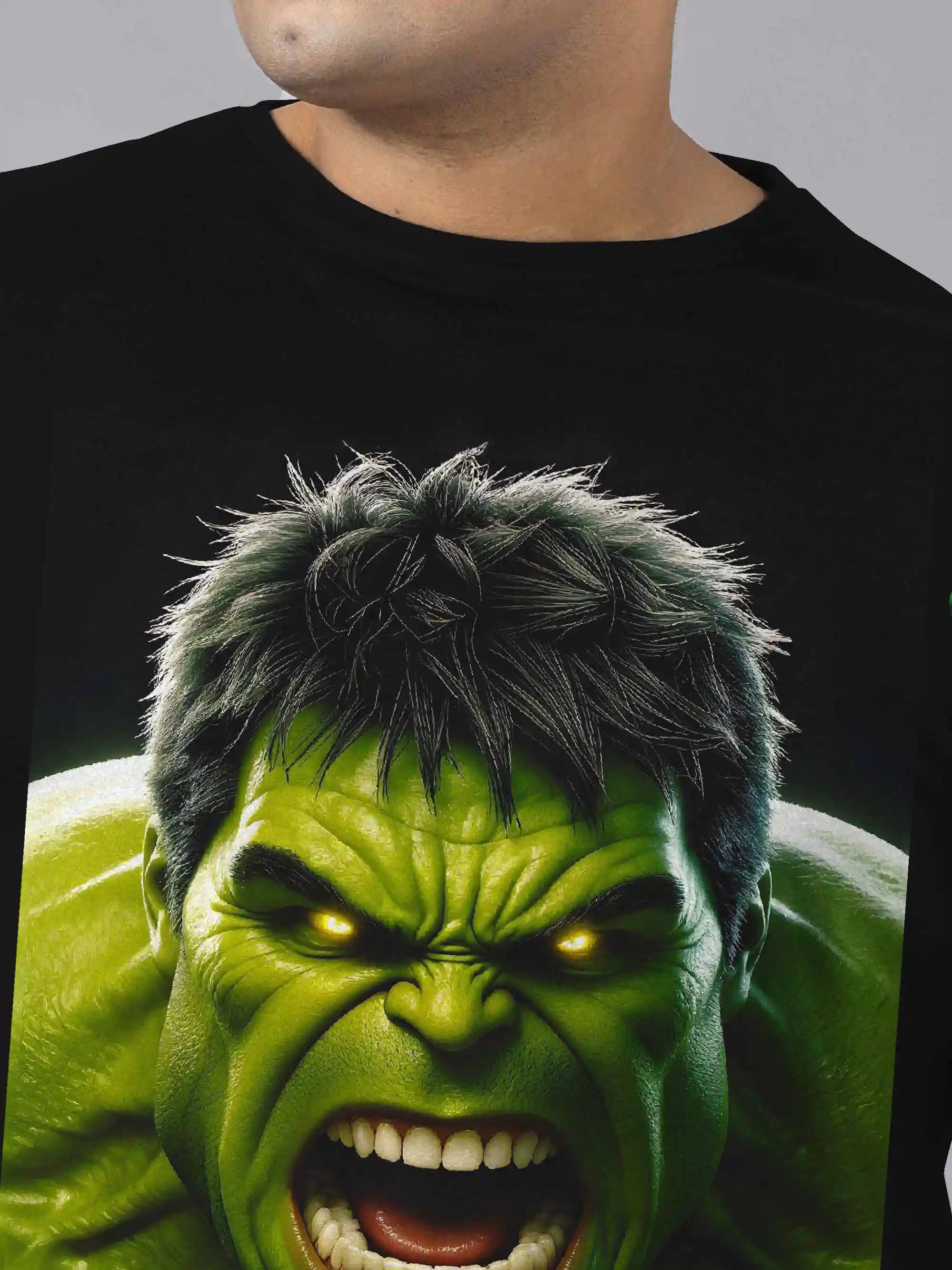 Hulk Face Digital Printed Plus Size T-shirt