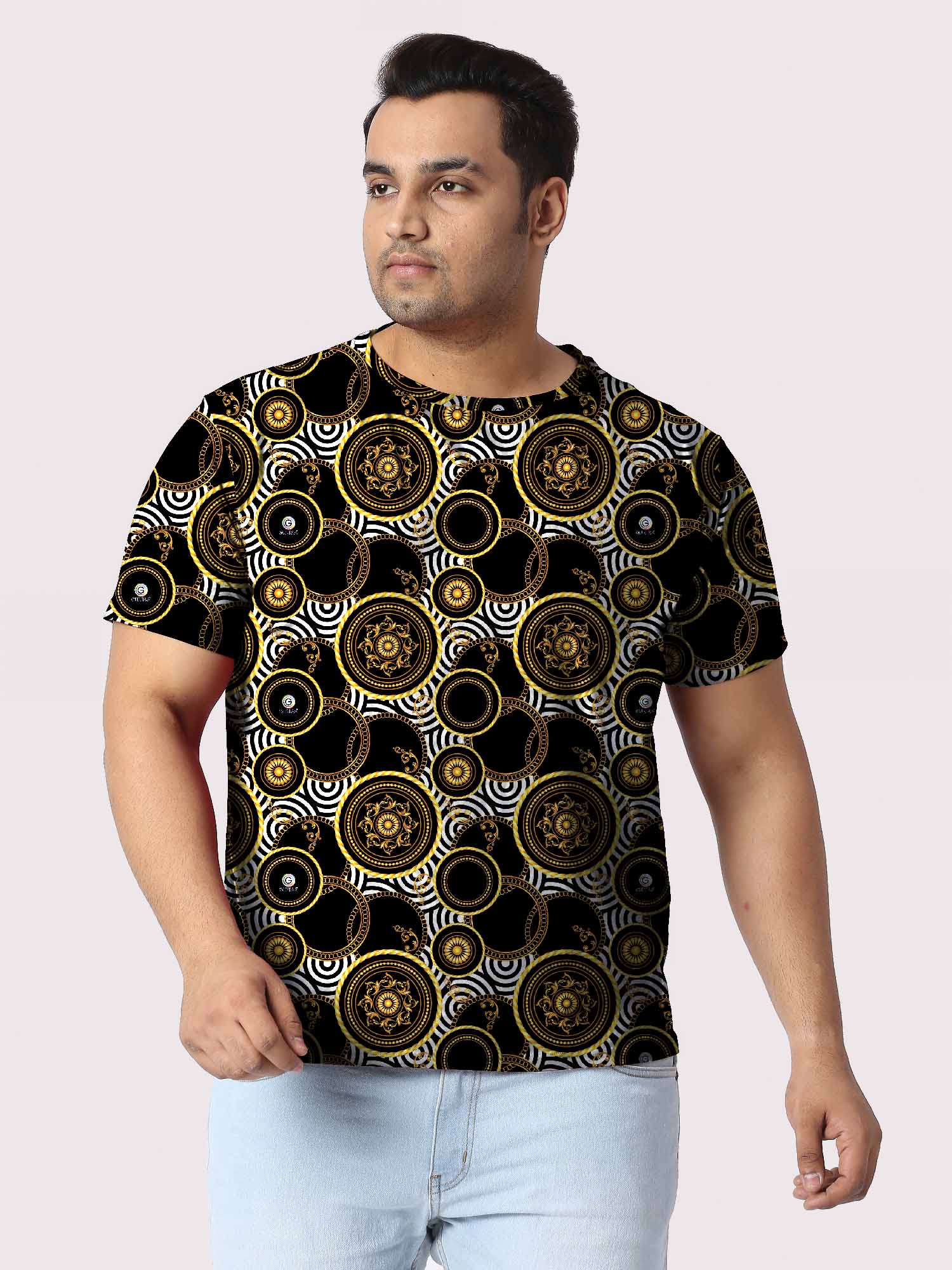 Golden Chains Digital Printed Plus Size T-shirt