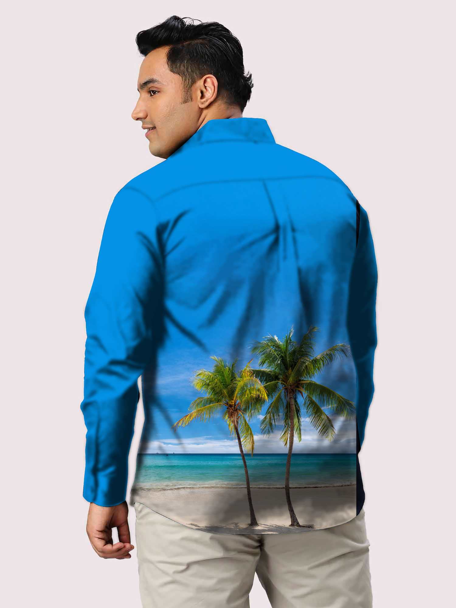 Island Beach  Printed Party Wear Shirts Men's Plus Size