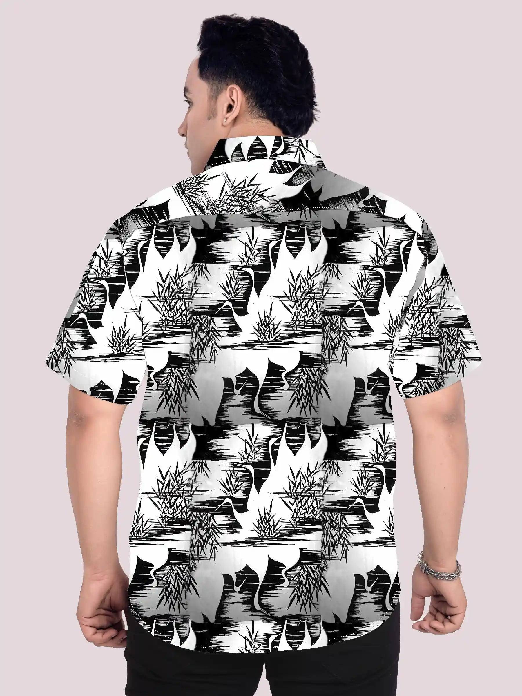 Katagami Digital Printed Men's Plus Size Half Sleeve Shirt