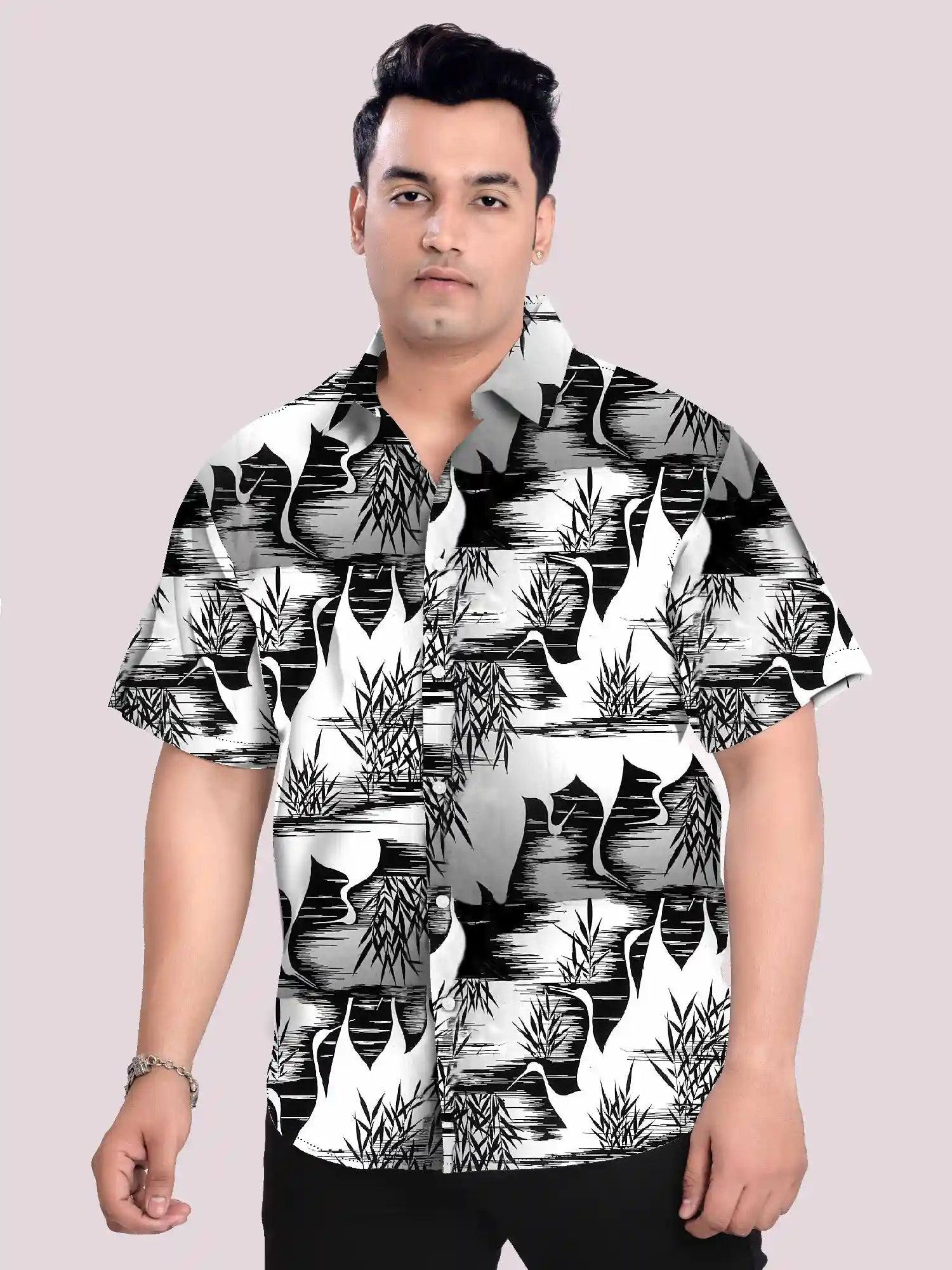 Katagami Digital Printed Men's Plus Size Half Sleeve Shirt