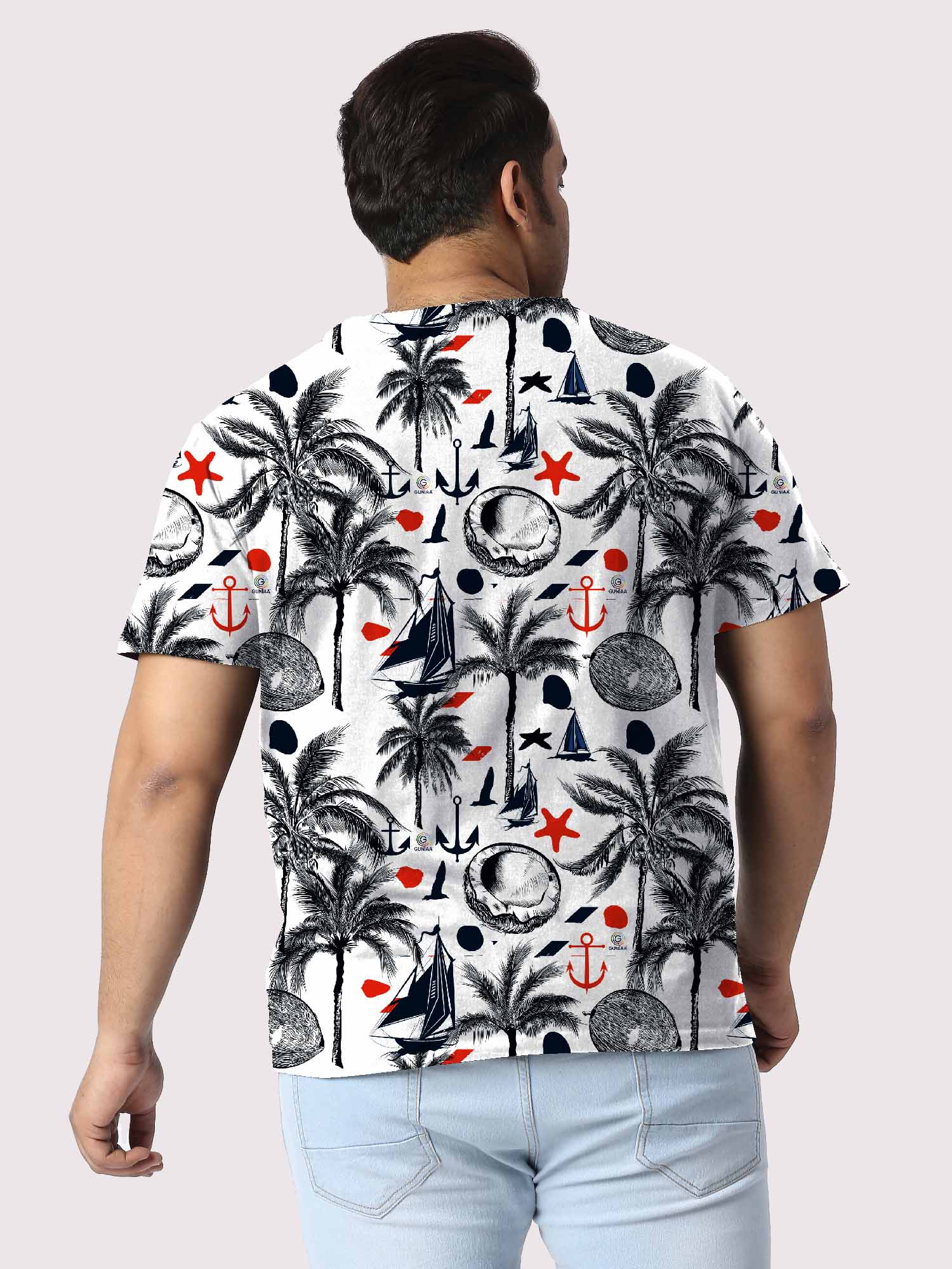 Marine Theme Digital Printed Plus Size T-shirt