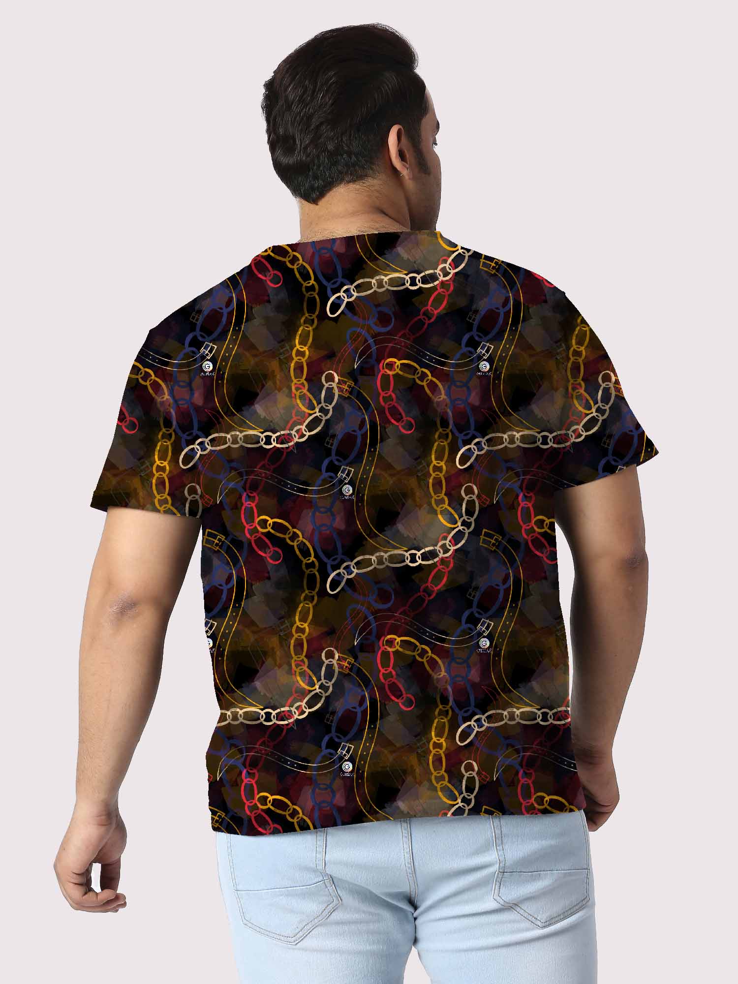 Mixed Design Digital Printed Plus Size T-Shirt