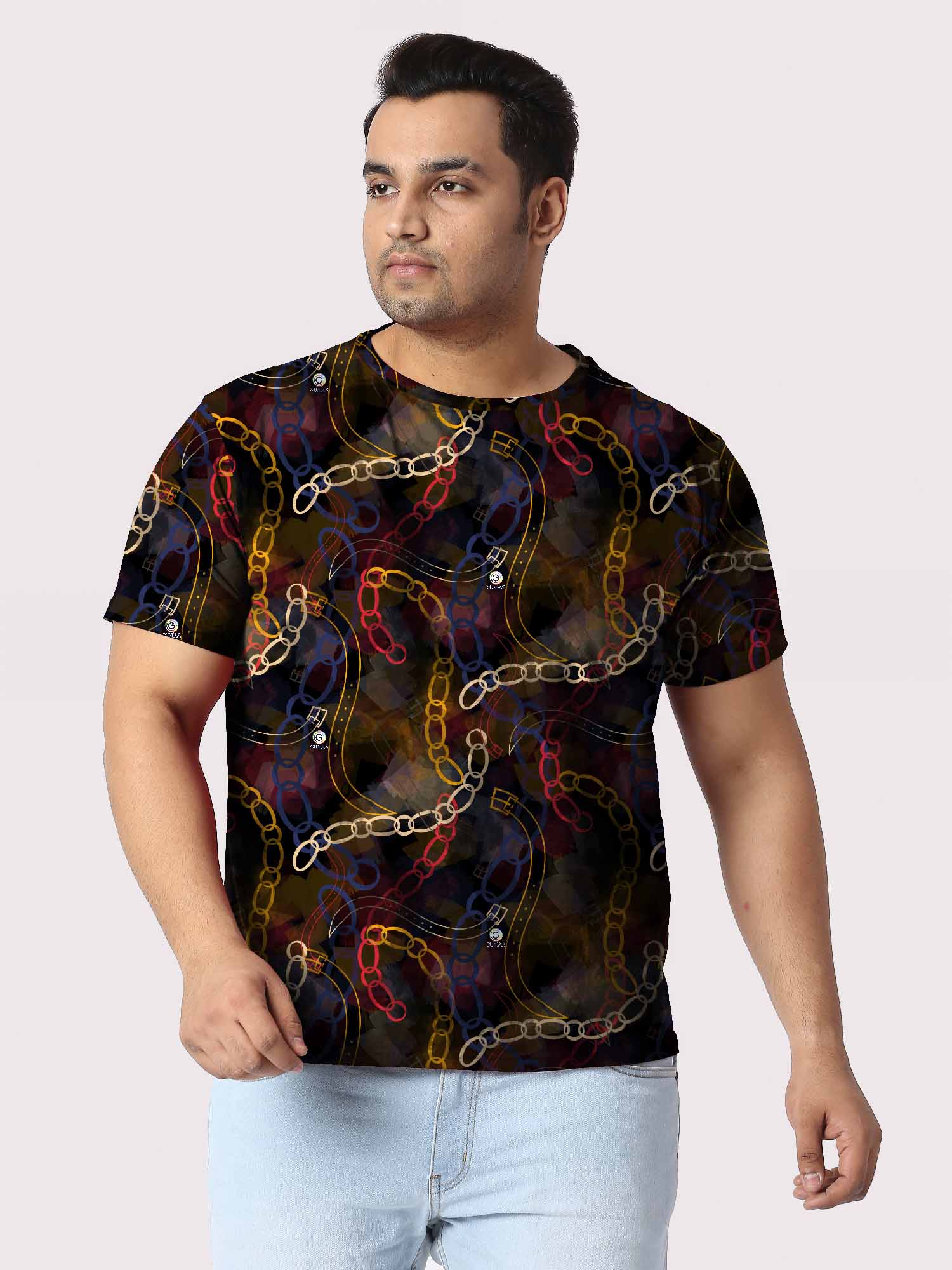 Mixed Design Digital Printed Plus Size T-Shirt