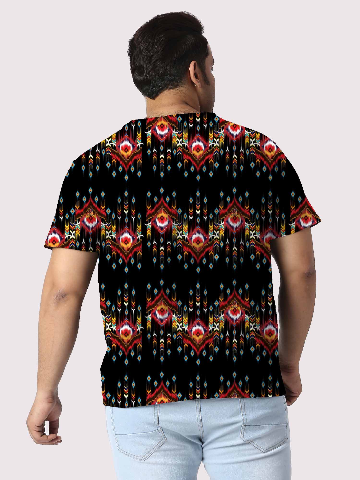 Oriental Ethnic Digital Printed Plus Size T-Shirt