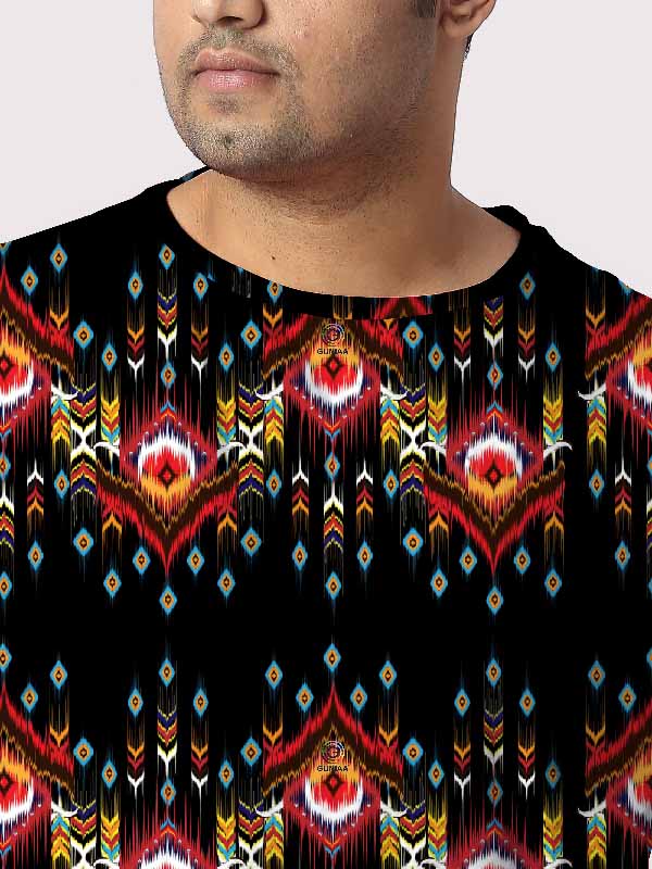 Oriental Ethnic Digital Printed Plus Size T-Shirt