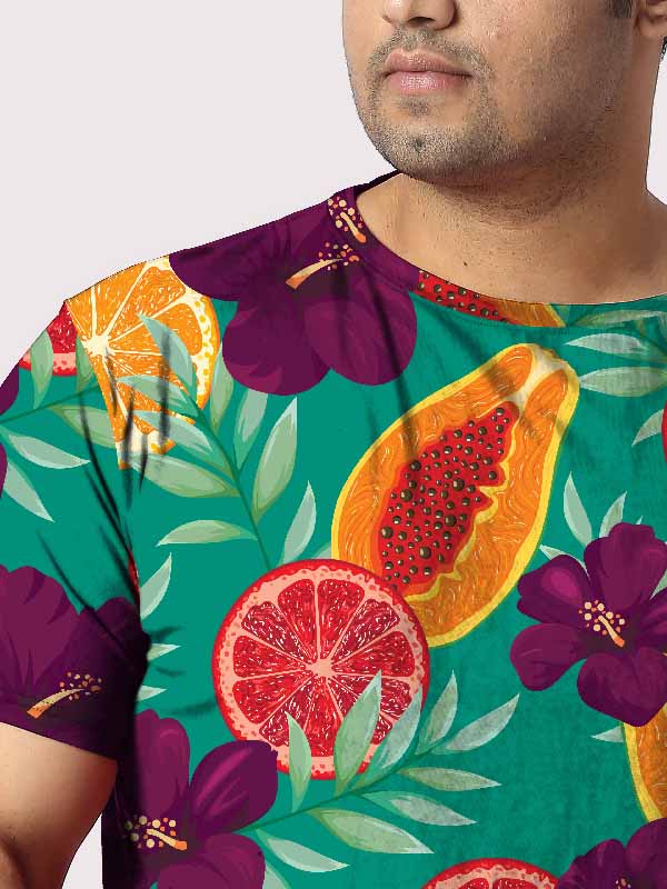 Summer Fruit Digital Printed Plus Size T-Shirt