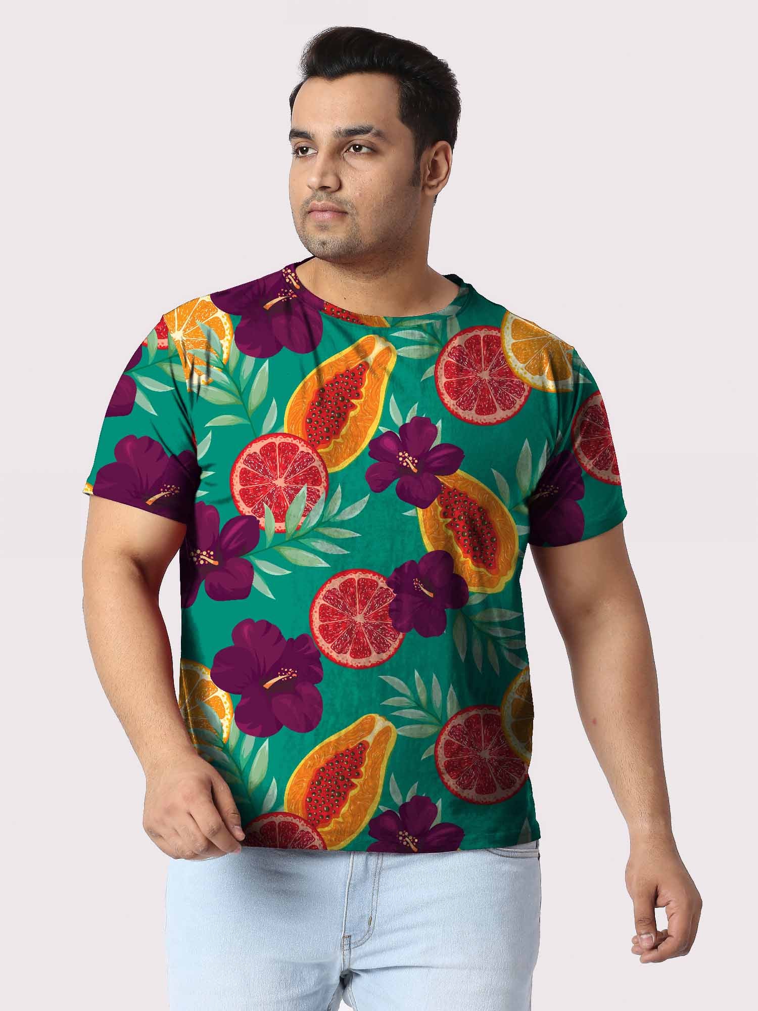 Summer Fruit Digital Printed Plus Size T-Shirt