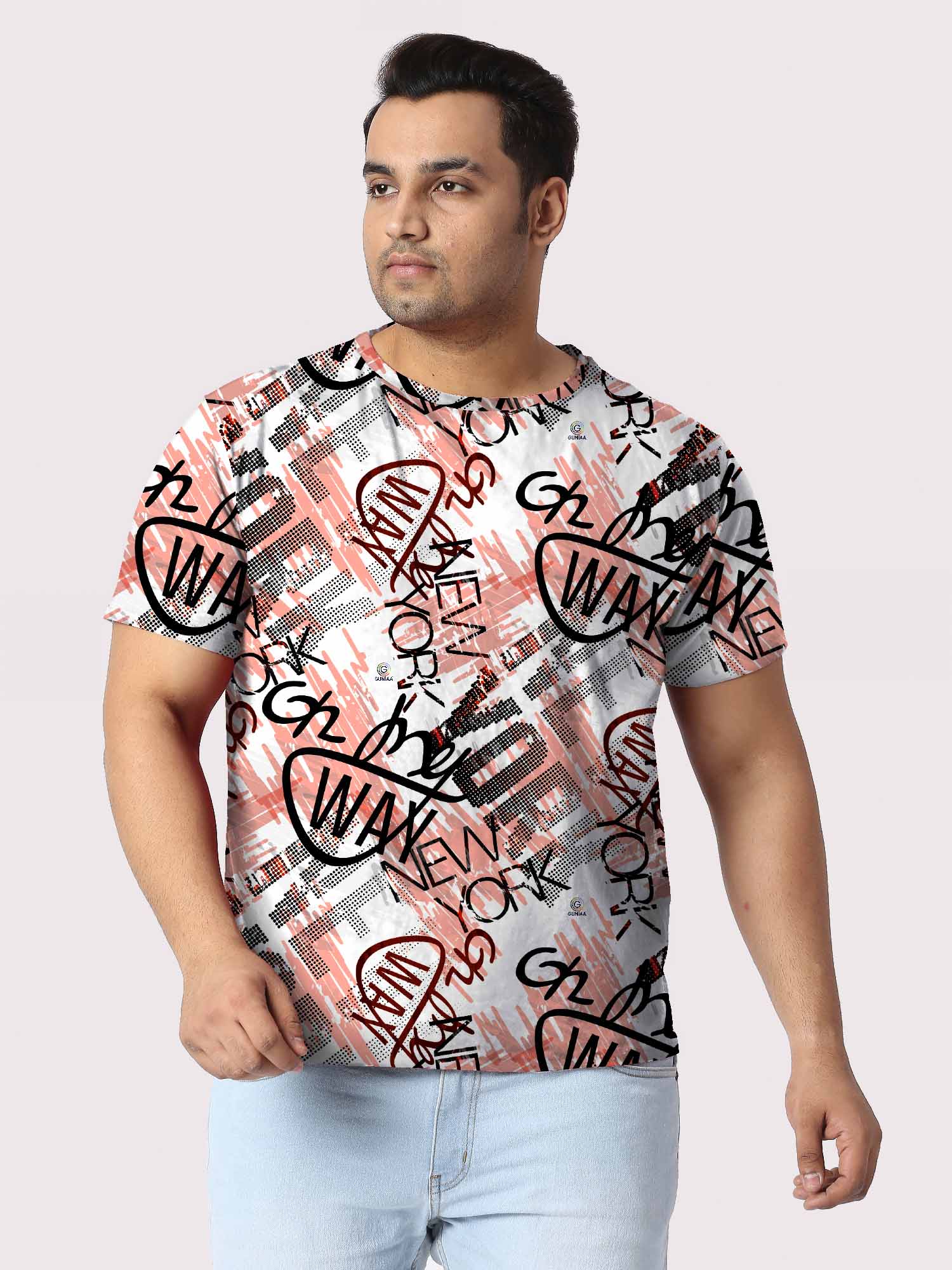 Urban Design Digital Printed Plus Size T-Shirt