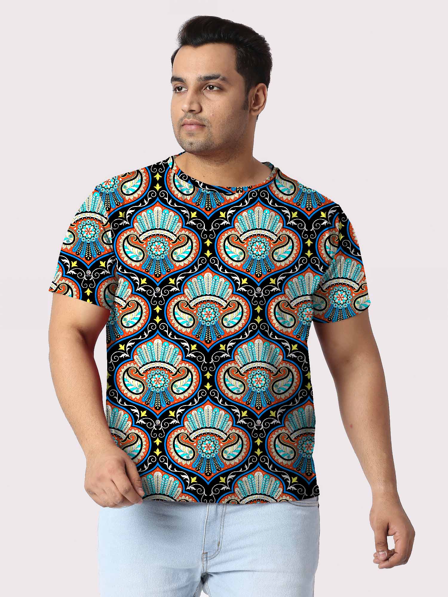 Vintage Design Digital Printed Plus Size T-Shirt