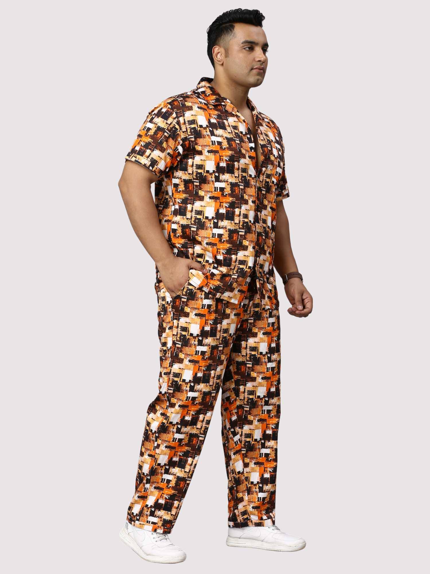 Abstract Flame Digital Printed Full Co-Ords Men's Plus Size - Guniaa Fashions