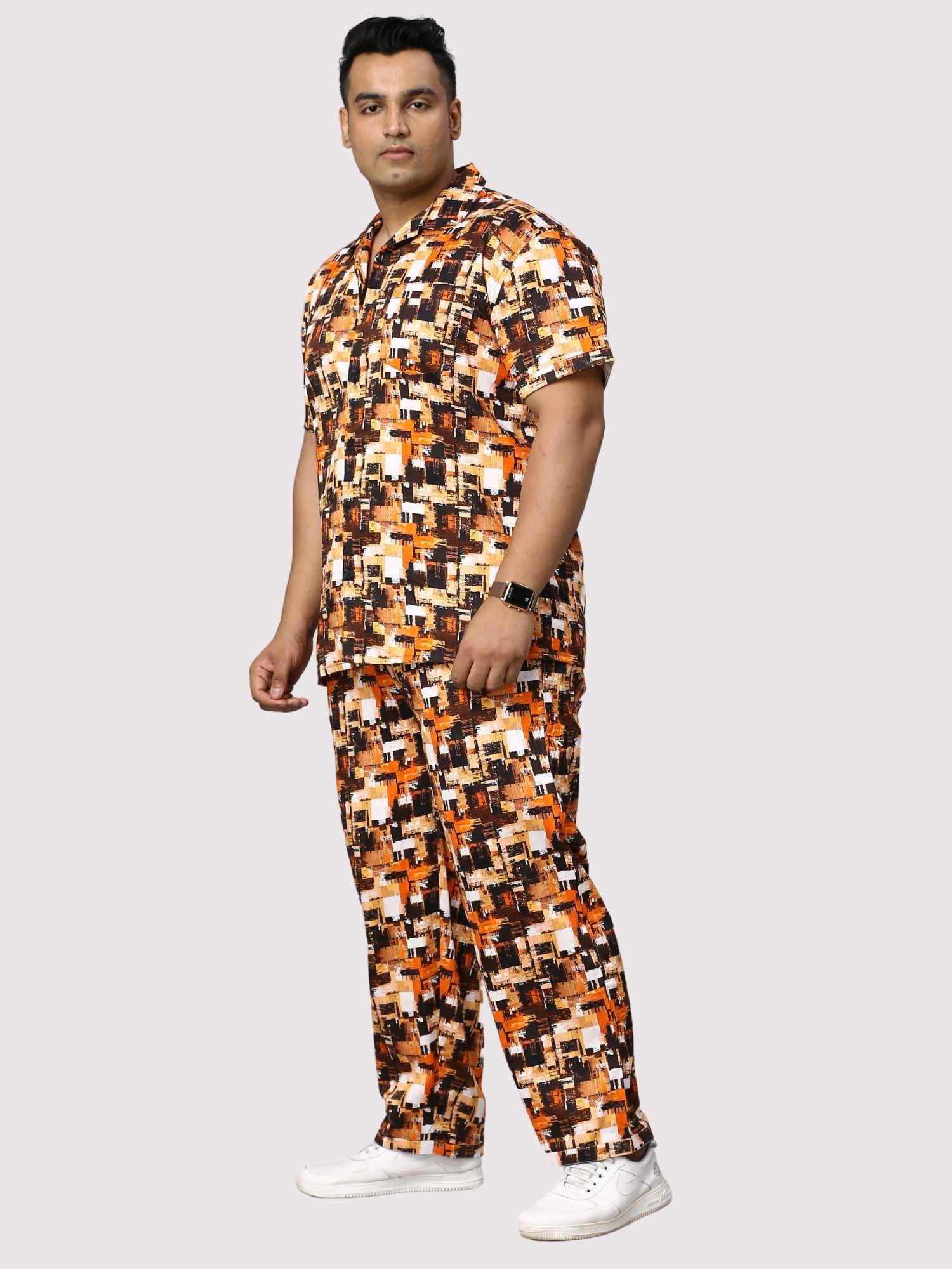 Abstract Flame Digital Printed Full Co-Ords Men's Plus Size - Guniaa Fashions