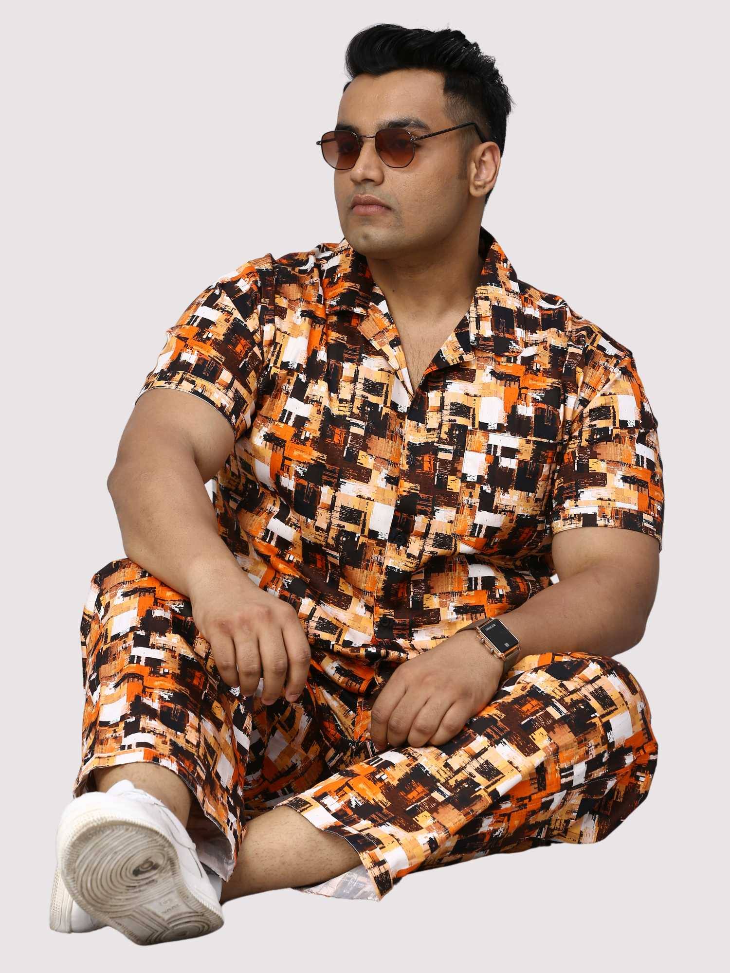 Abstract Flame Digital Printed Full Co-Ords Men's Plus Size - Guniaa Fashions