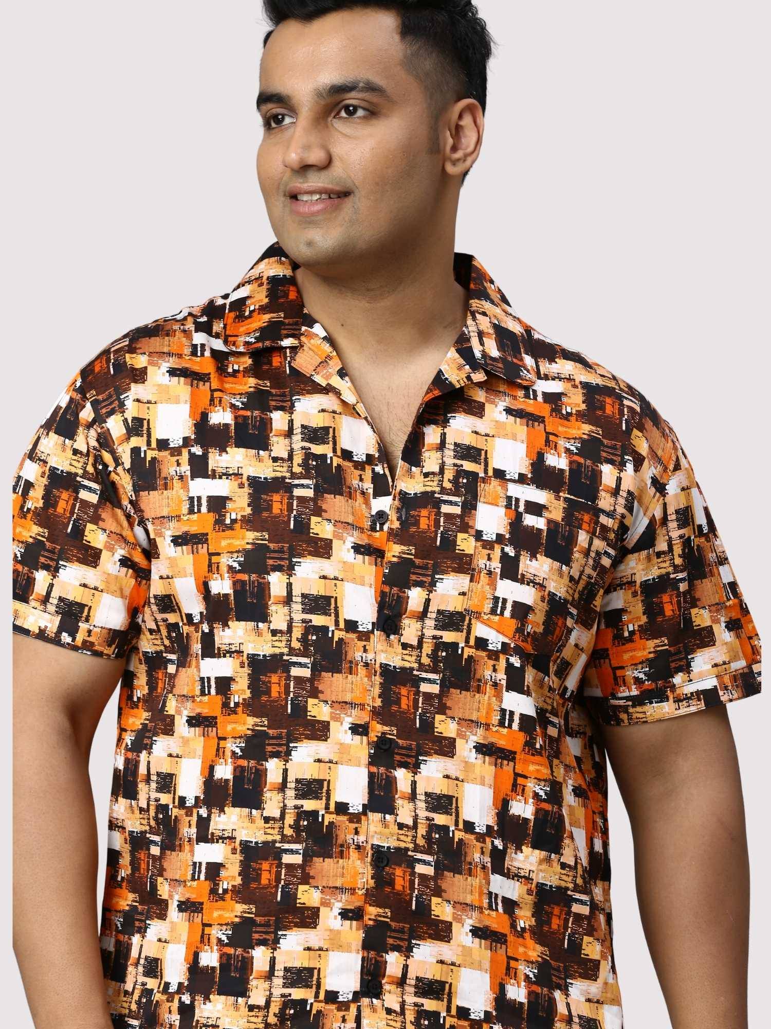 Abstract Flame Digital Printed Half Sleeve Co-Ords Men's Plus Size - Guniaa Fashions