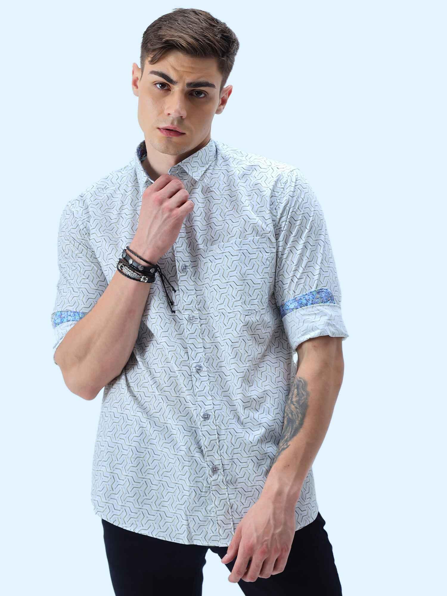 Abstract Geometric Pattern Digital Printed Shirt Men's Plus Size - Guniaa Fashions