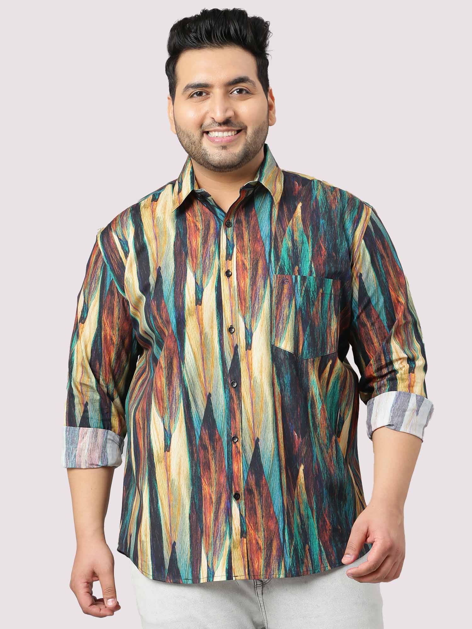 Abstract Print Designer Shirt Men's Plus Size - Guniaa Fashions