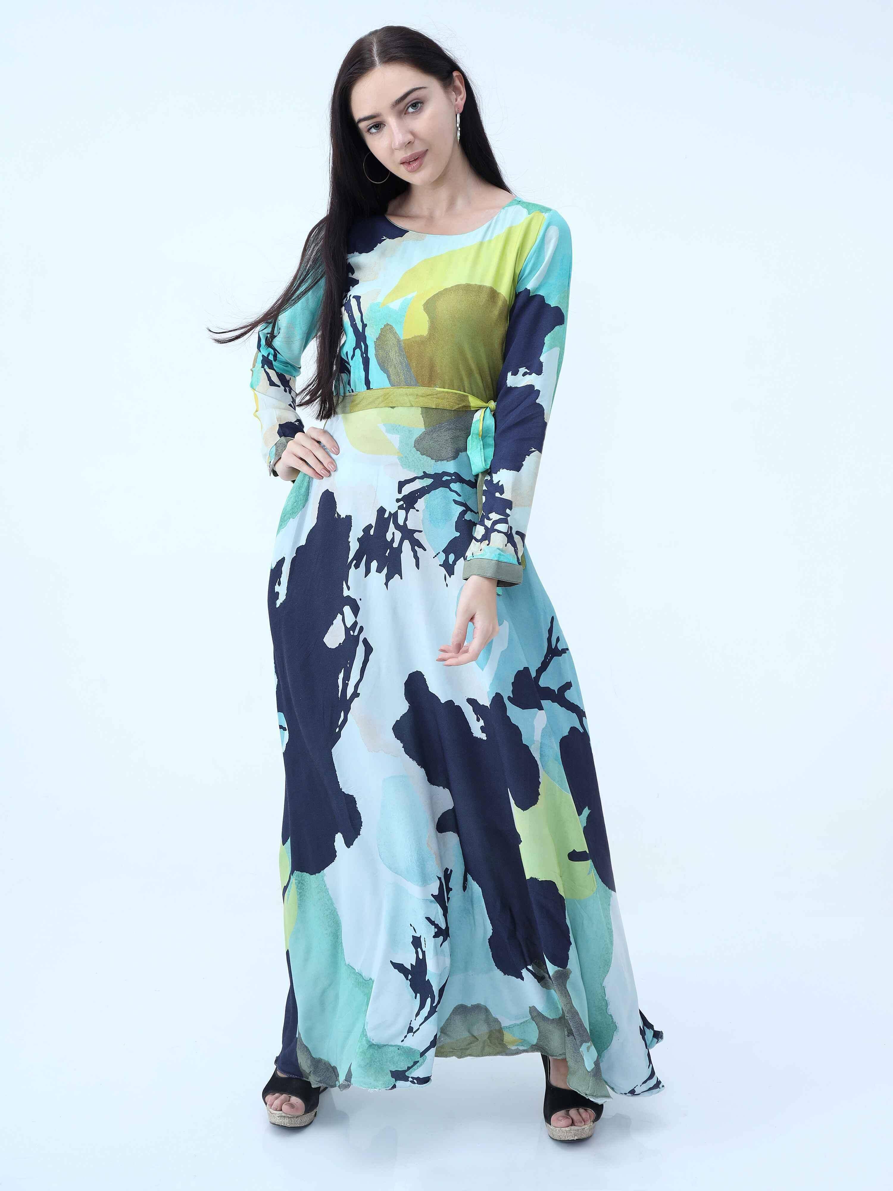 Abstract Print Maxi - Guniaa Fashions