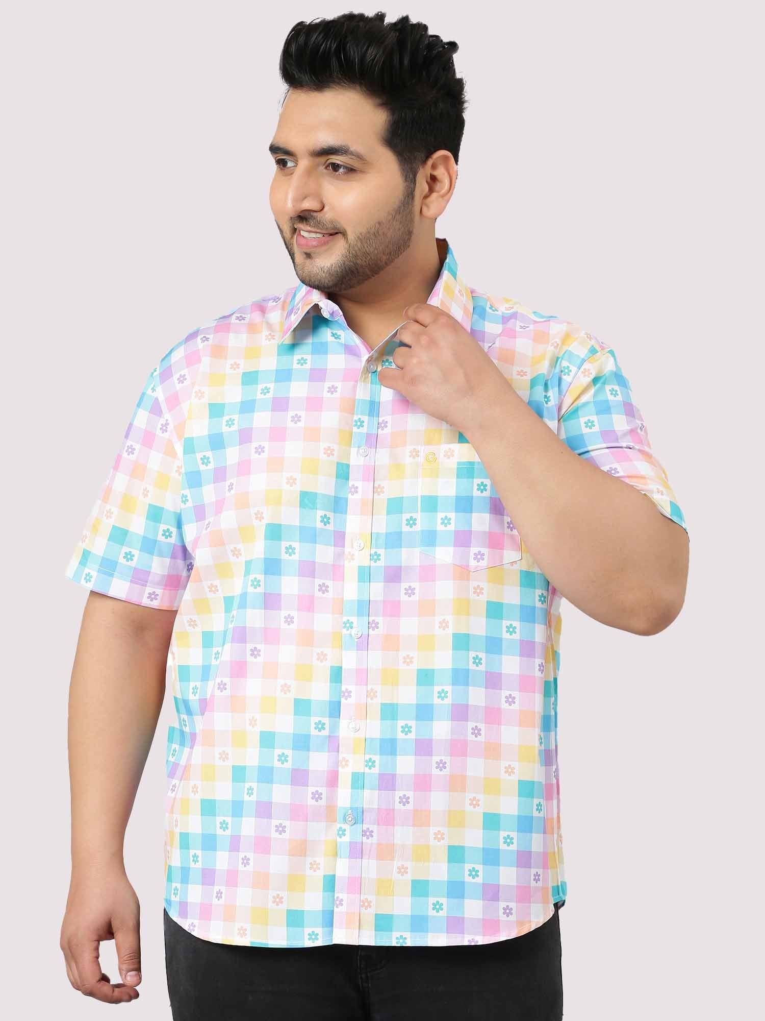 Abstract Rainbow Checks Men's Plus Size - Guniaa Fashions