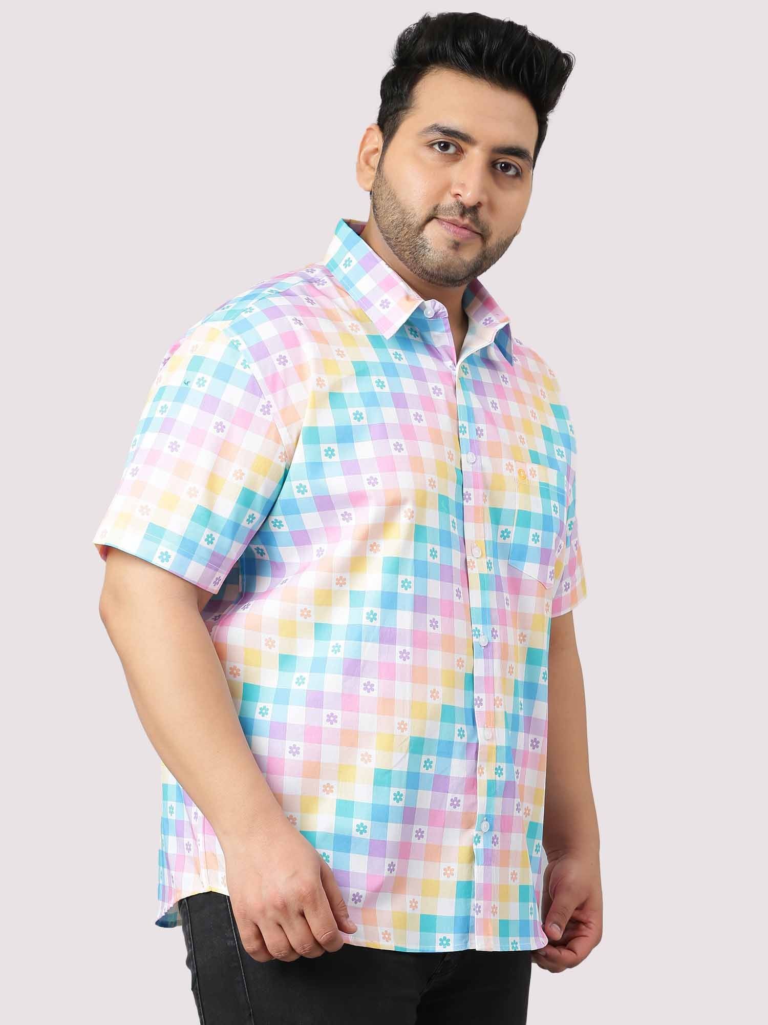 Abstract Rainbow Checks Men's Plus Size - Guniaa Fashions