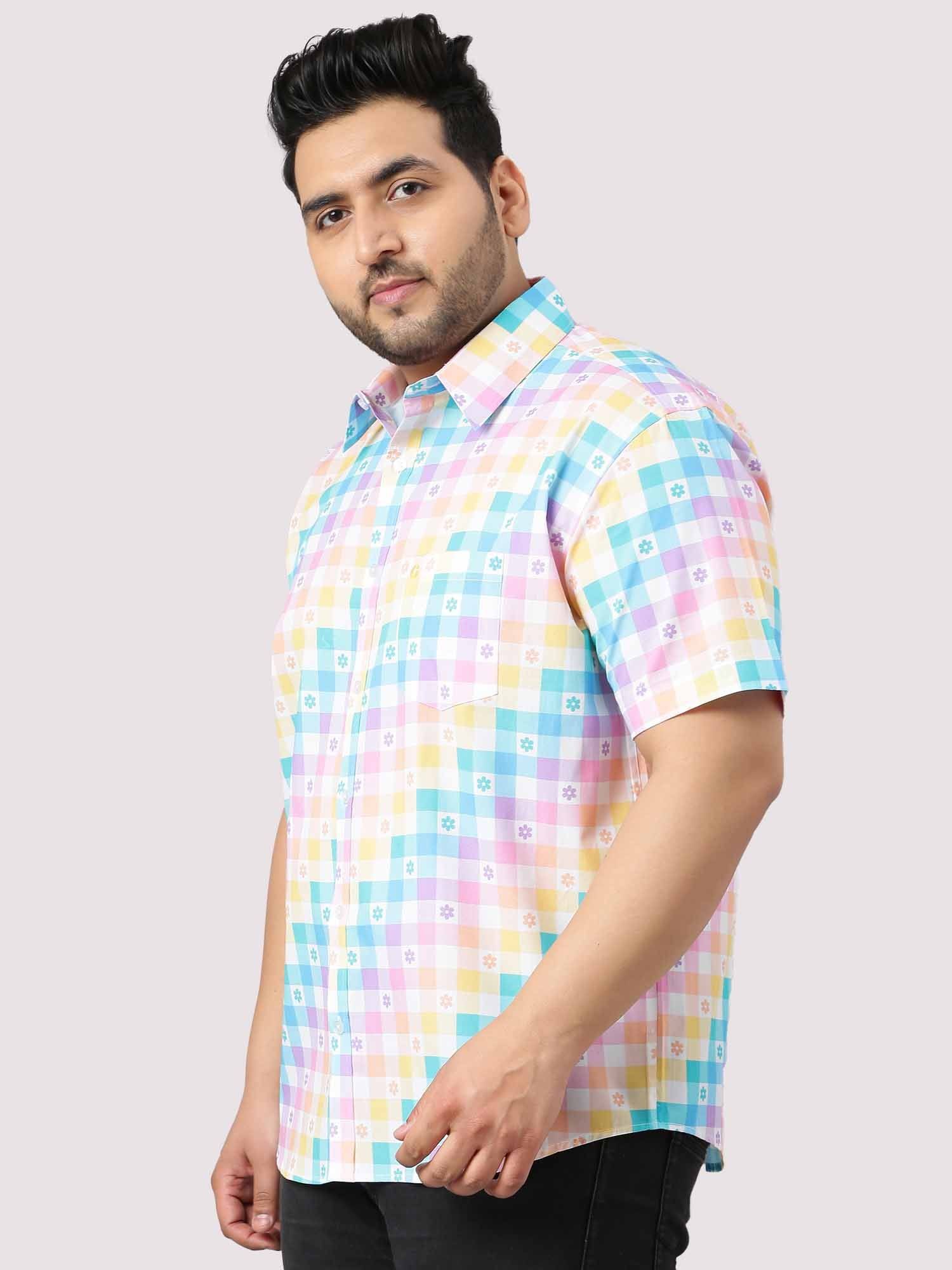 Abstract Rainbow Checks Men's Plus Size - Guniaa Fashions