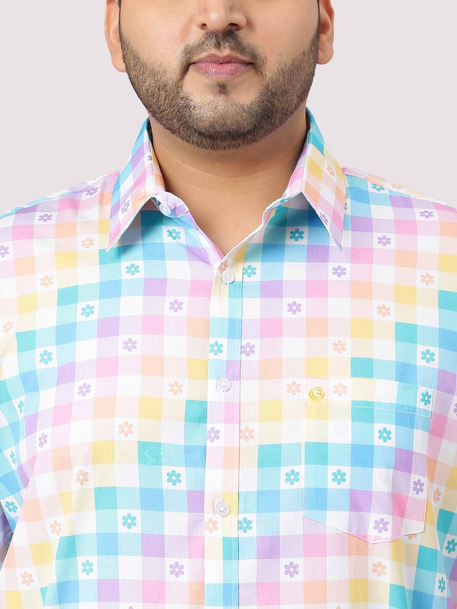 Abstract Rainbow Checks Men's Plus Size - Guniaa Fashions