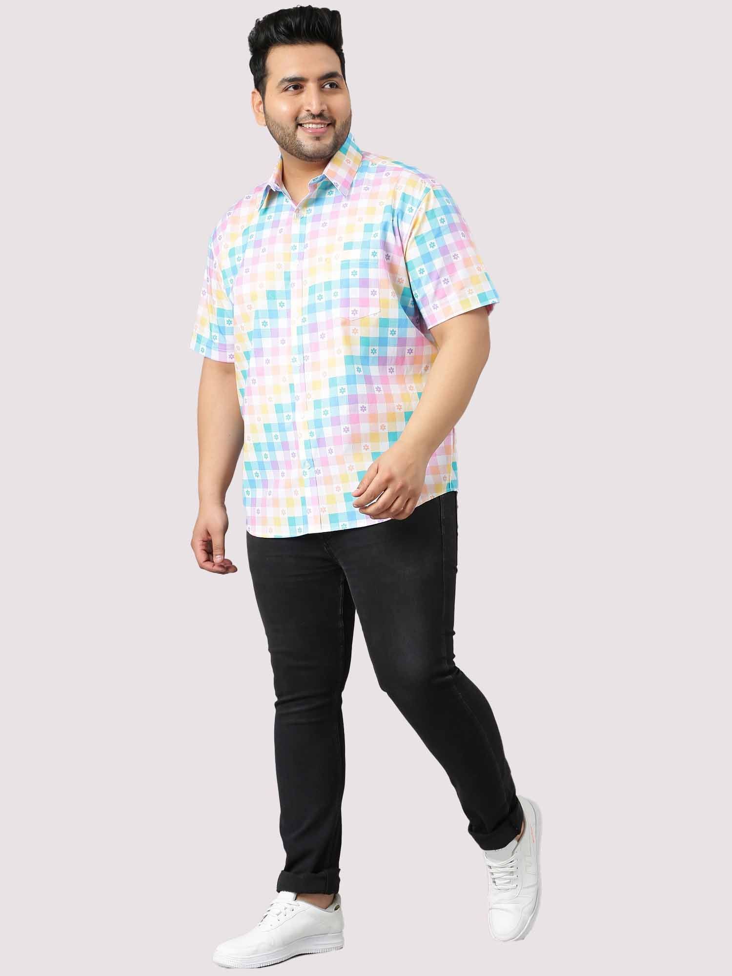 Abstract Rainbow Checks Men's Plus Size - Guniaa Fashions