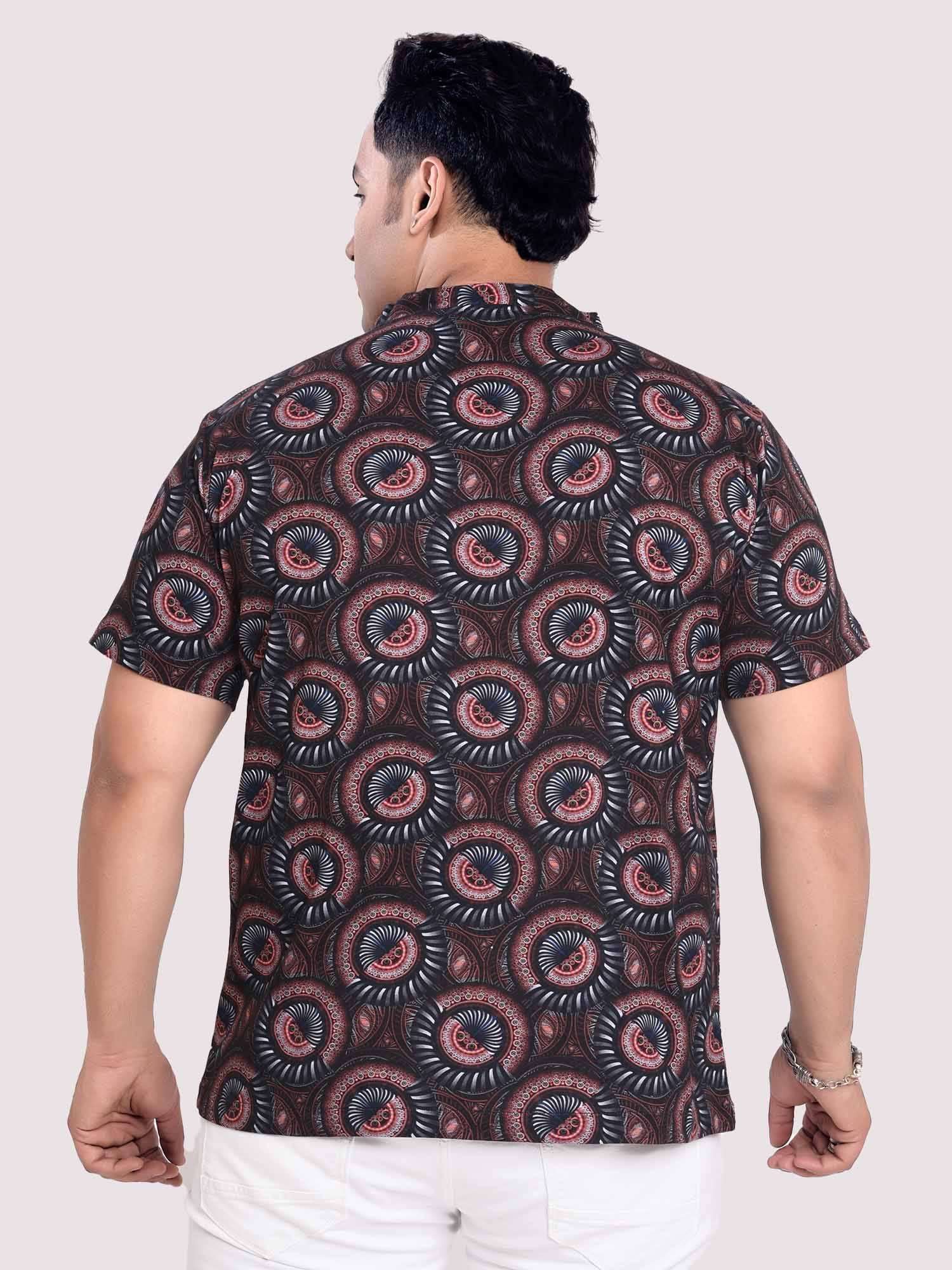 Ajrakh Digital Printed Round Neck T-Shirt Men's Plus Size - Guniaa Fashions
