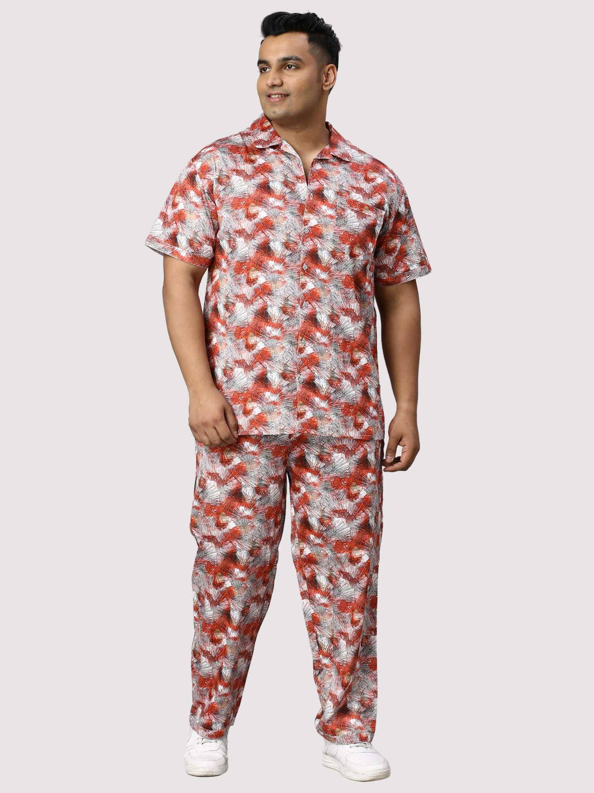 Apple Blossom Digital Printed Full Co-Ords Men's Plus Size - Guniaa Fashions